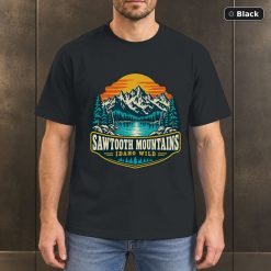 Sawtooth Mountains Idaho Retro T-Shirt Design Sawtooth Mountains Idaho Retro T-Shirt Design