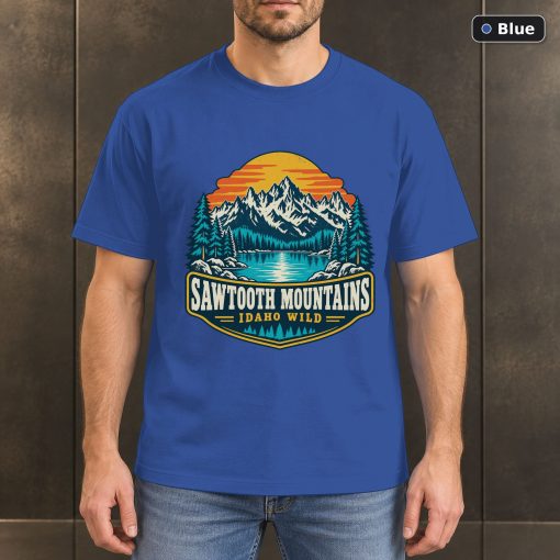 Sawtooth Mountains Idaho Retro T-Shirt Design 2