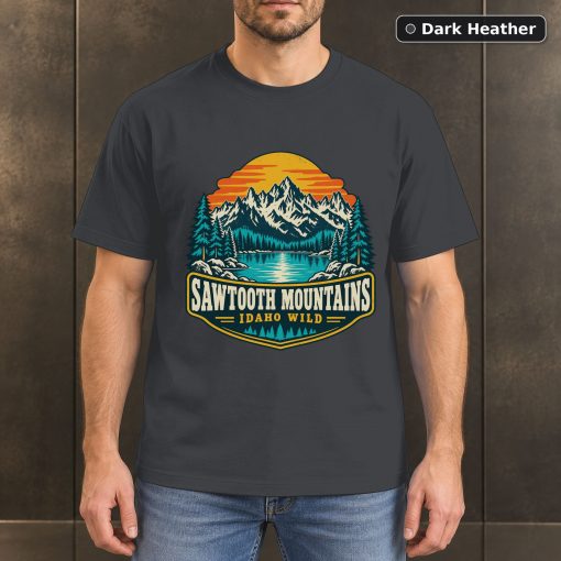 Sawtooth Mountains Idaho Retro T-Shirt Design 3