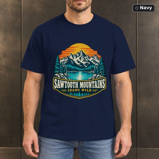 Sawtooth Mountains Idaho Retro T-Shirt Design 4