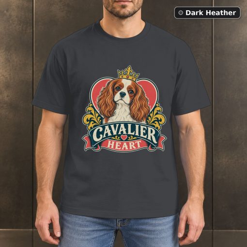 Cavalier Heart Shirt, Vintage Cavalier King Charles Spaniel Dog Lover T-Shirt 3