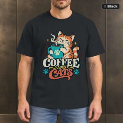 Coffee and Cats Shirt, Funny Cat Lover T-Shirt Coffee and Cats Shirt, Funny Cat Lover T-Shirt