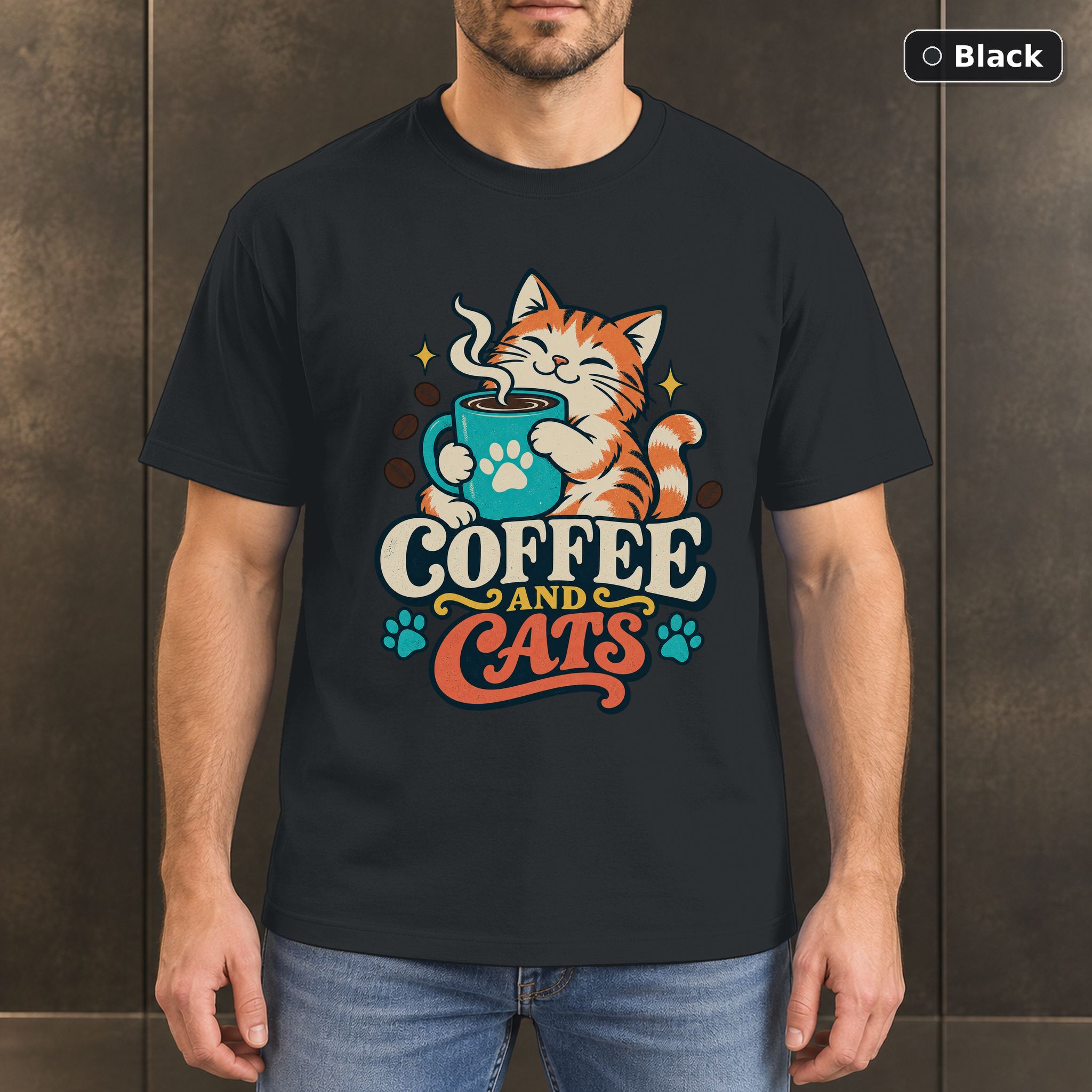 Coffee and Cats Shirt, Funny Cat Lover T-Shirt Coffee and Cats Shirt, Funny Cat Lover T-Shirt