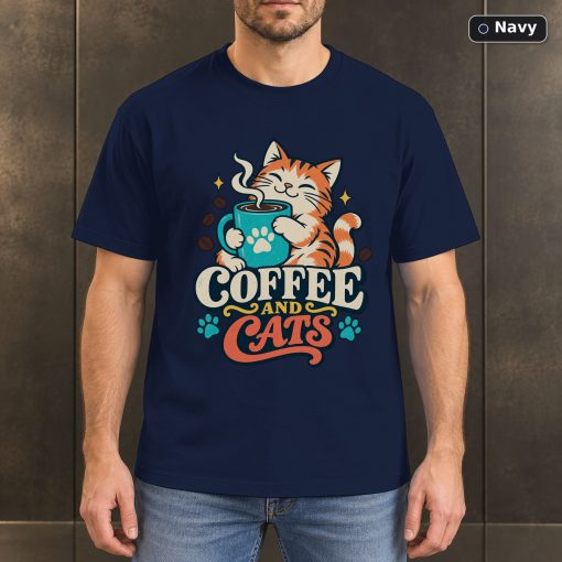 Coffee and Cats Shirt, Funny Cat Lover T-Shirt 4