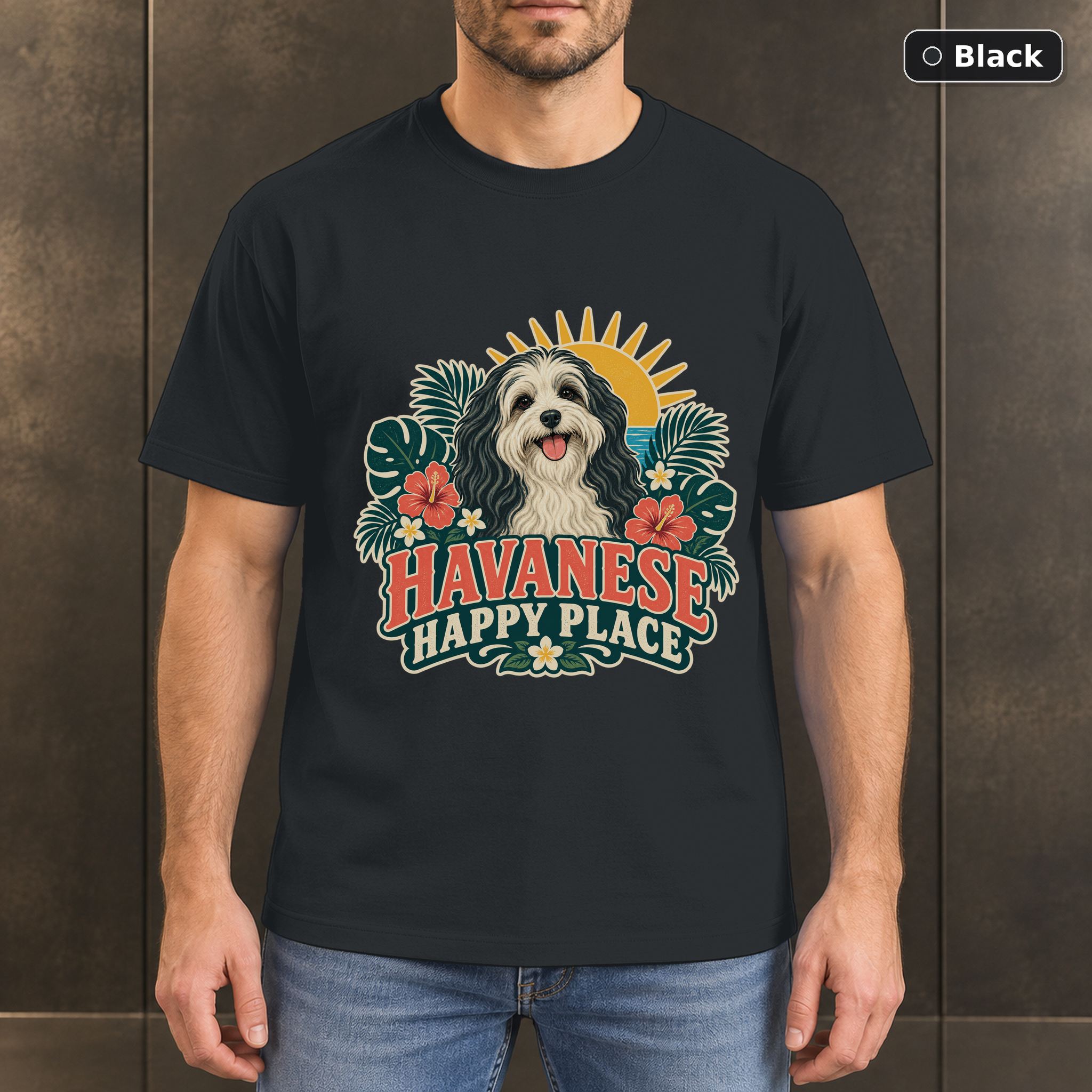 Havanese Happy Place Shirt, Vintage Havanese Dog Lover T-Shirt Havanese Happy Place Shirt, Vintage Havanese Dog Lover T-Shirt