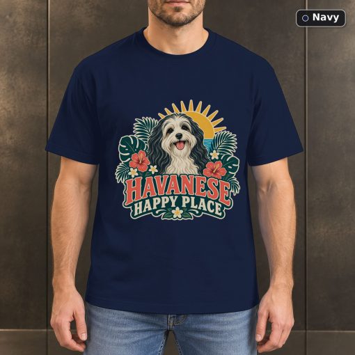 Havanese Happy Place Shirt, Vintage Havanese Dog Lover T-Shirt 4