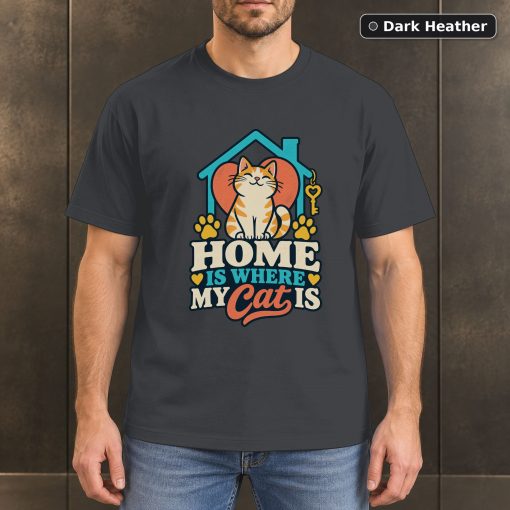 Home Is Where My Cat Is Shirt, Cat Lover Gift 3