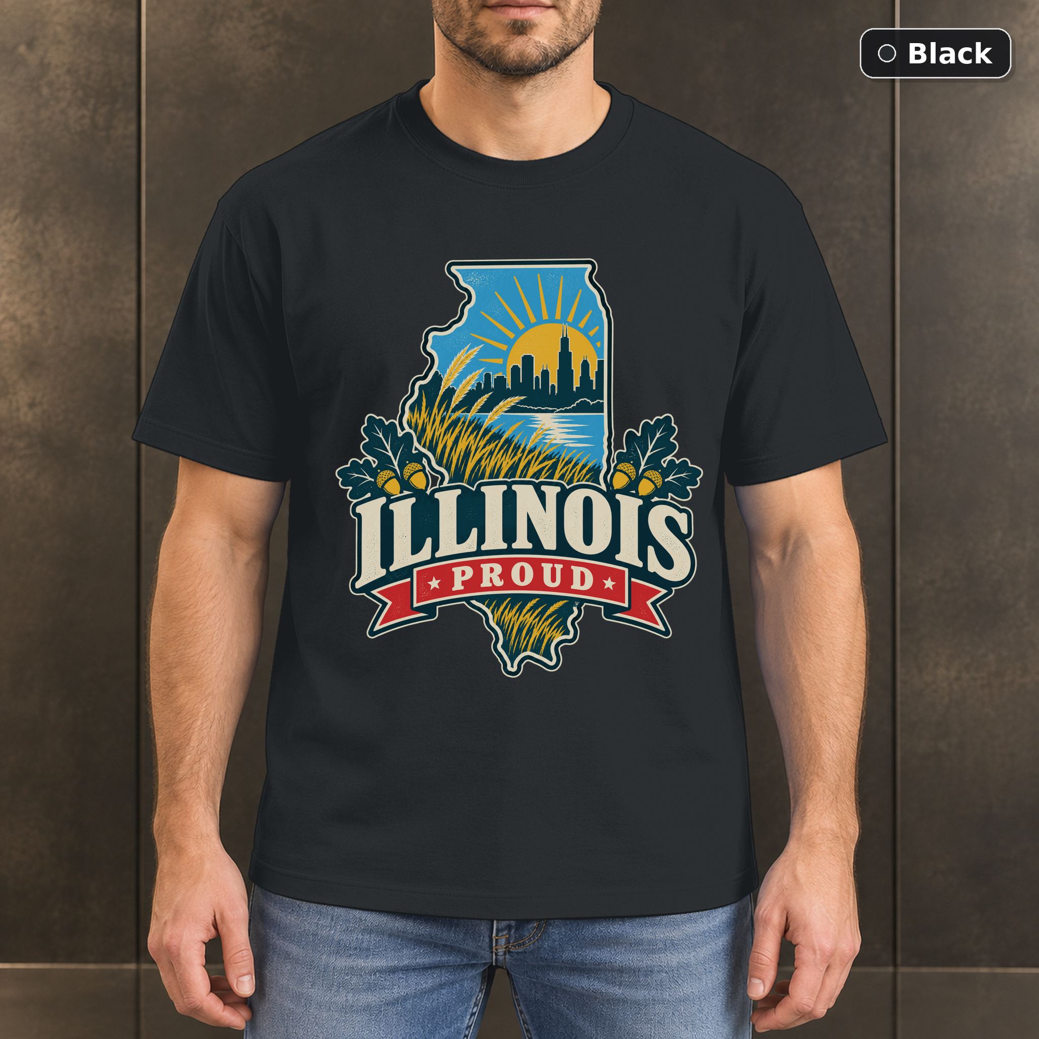 Illinois Proud Shirt, Vintage Illinois State Pride T-Shirt Illinois Proud Shirt, Vintage Illinois State Pride T-Shirt