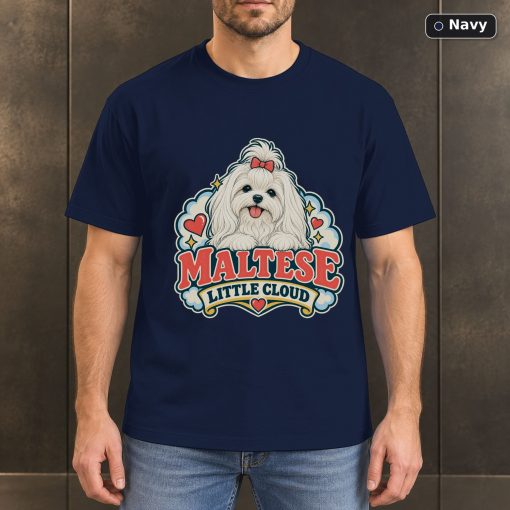 Maltese Little Cloud Shirt, Vintage Maltese Dog Lover T-Shirt 4