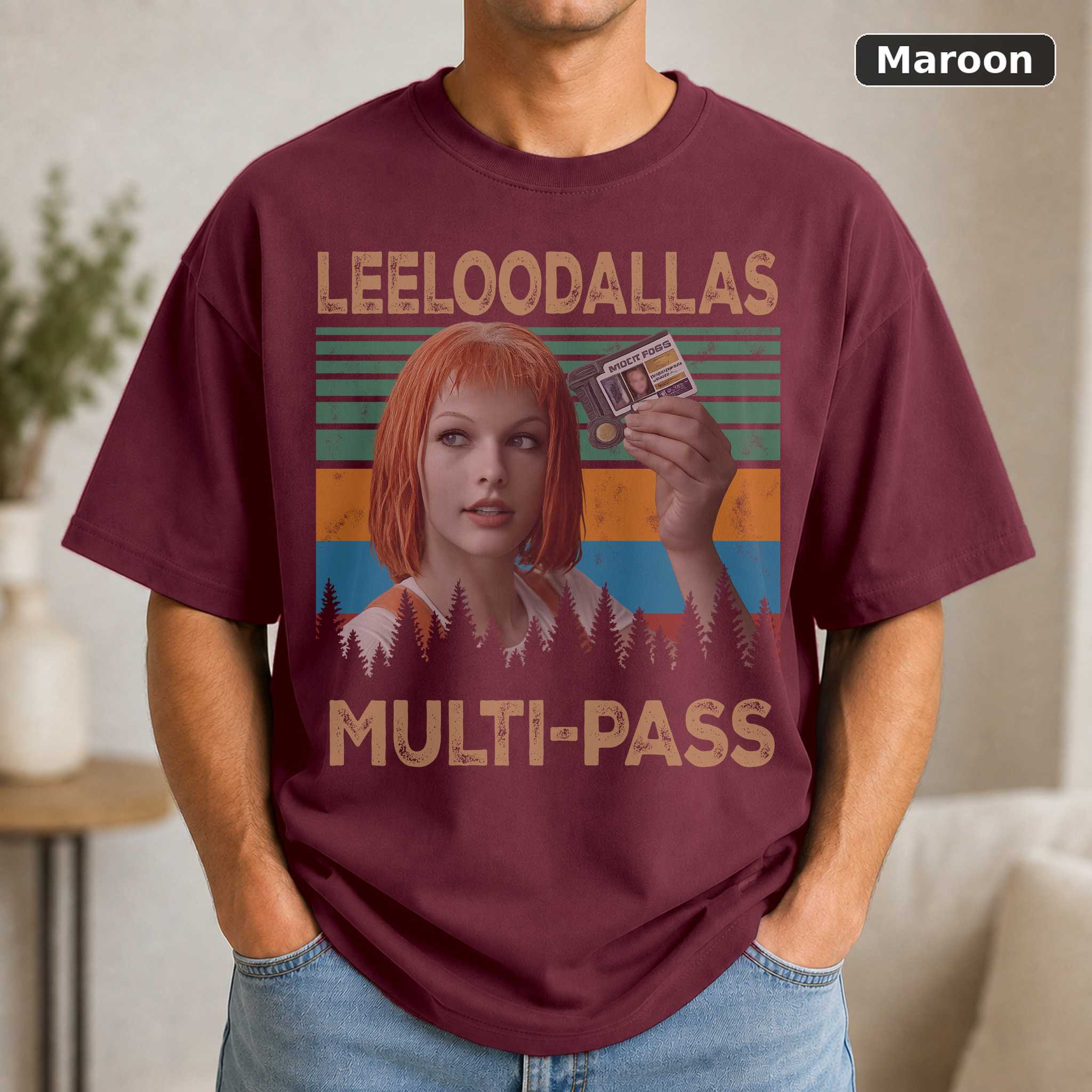 Leeloo Multi Pass T-Shirt, Vintage Fifth Element Movie Graphic Tee, Funny Sci-Fi Film Fan Gift 4