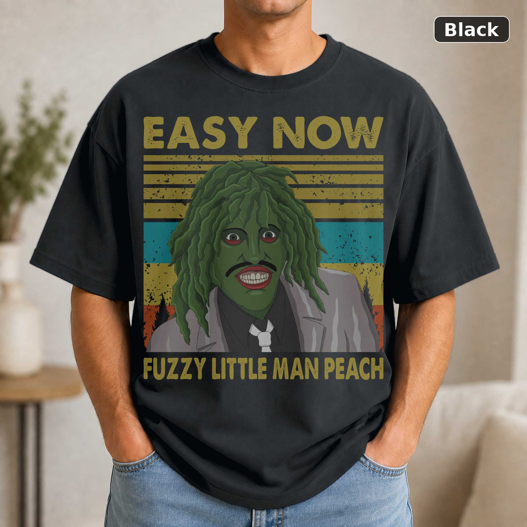 Mighty Boosh Old Gregg Fuzzy Little Man Peach T-Shirt, Vintage British Comedy TV Graphic Tee, Fan Gift