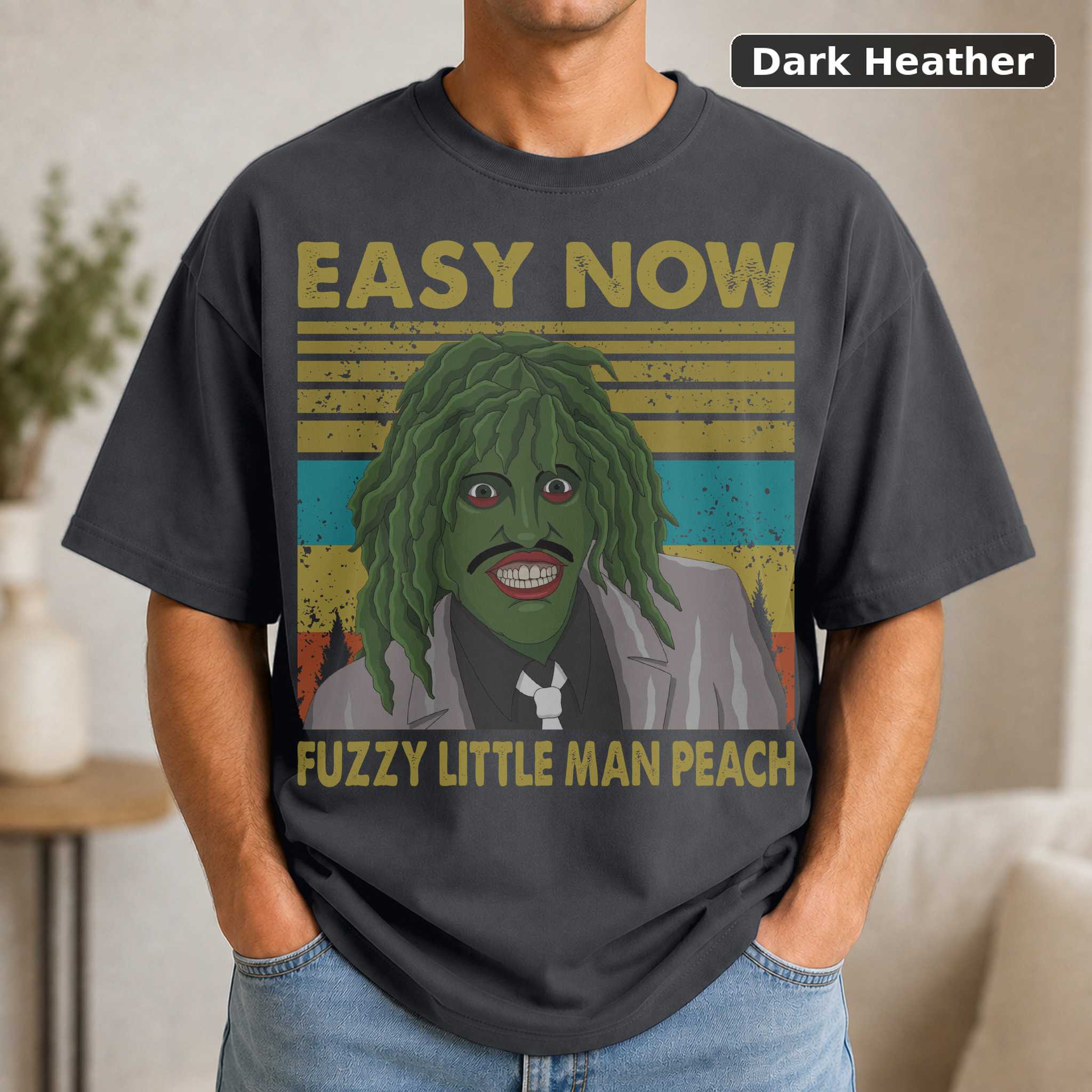 Mighty Boosh Old Gregg Fuzzy Little Man Peach T-Shirt, Vintage British Comedy TV Graphic Tee, Fan Gift 3