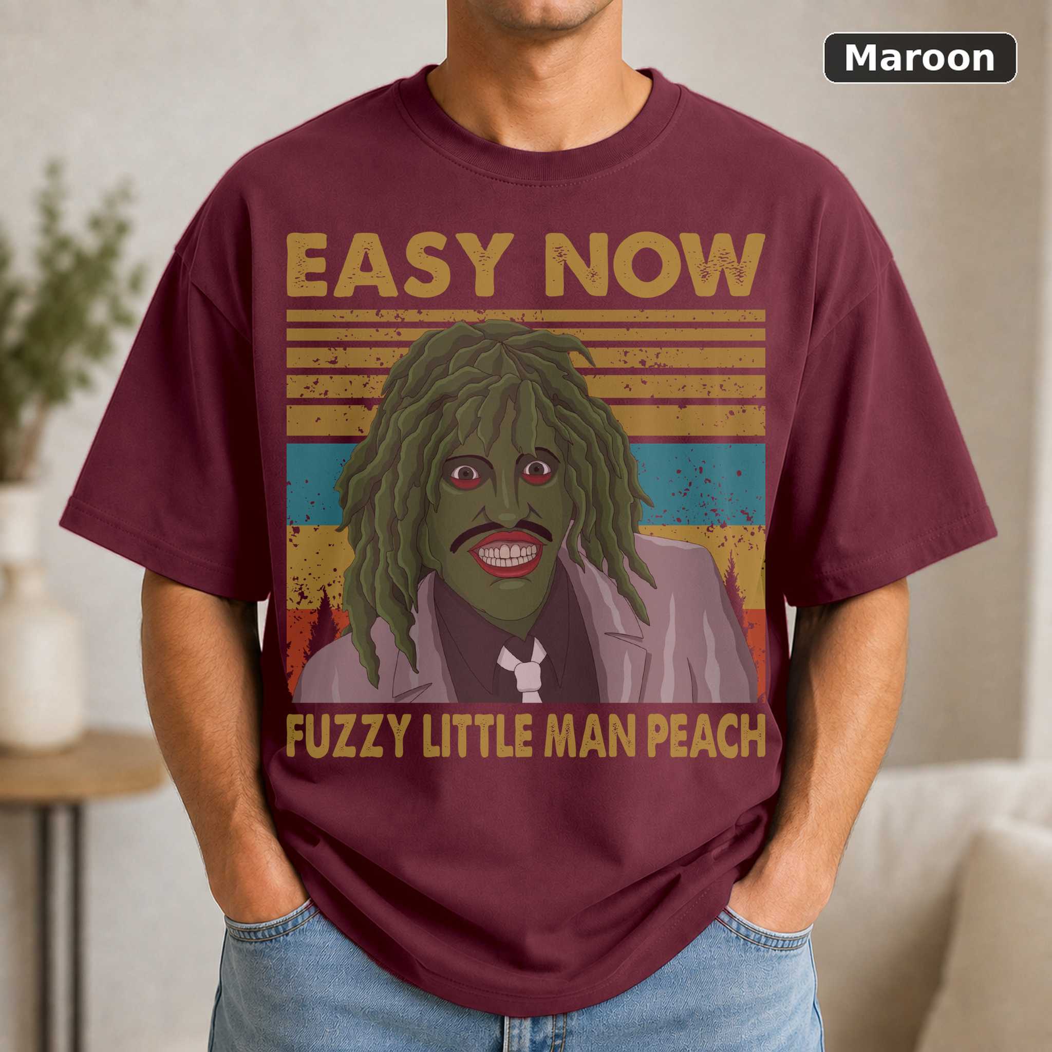 Mighty Boosh Old Gregg Fuzzy Little Man Peach T-Shirt, Vintage British Comedy TV Graphic Tee, Fan Gift 4