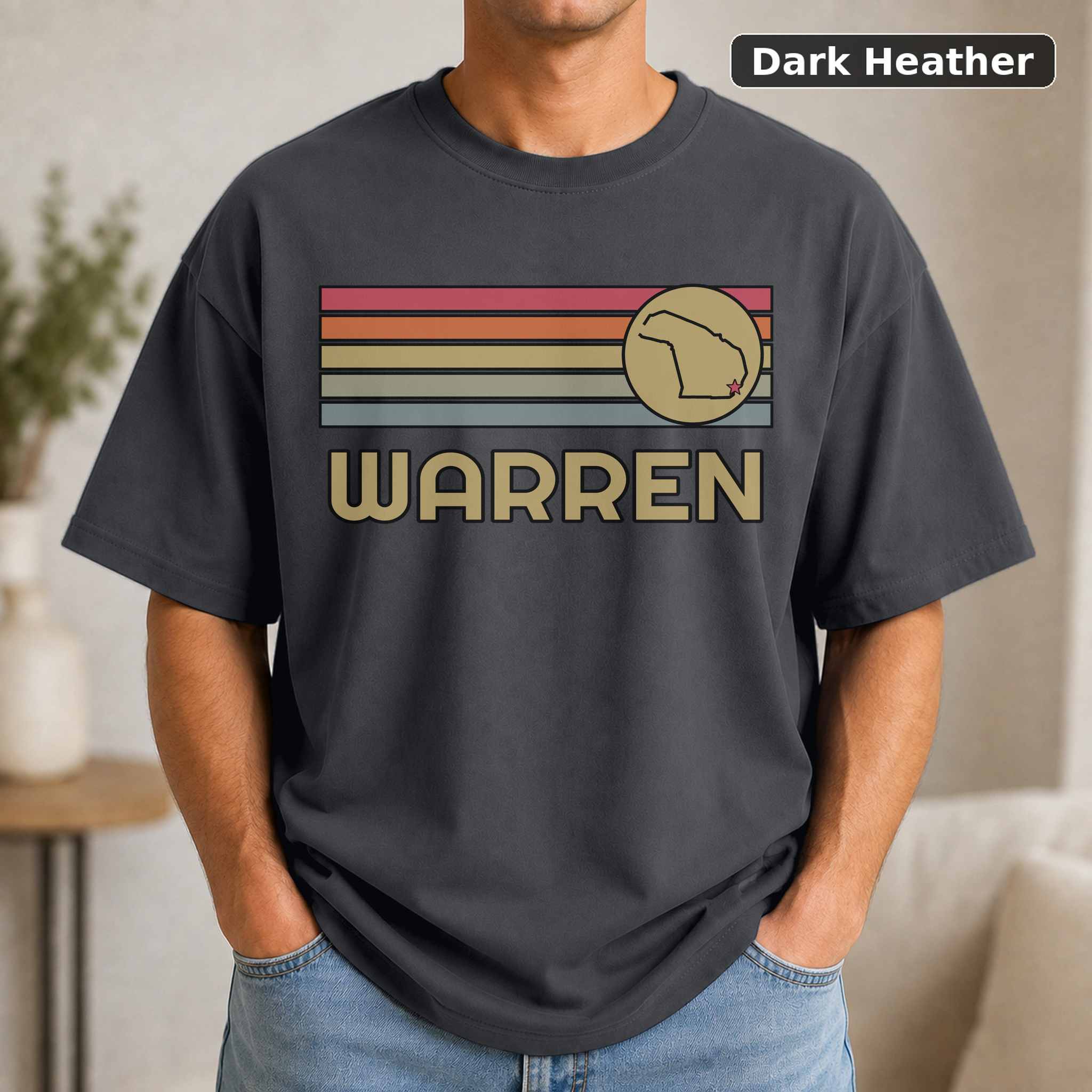 Warren Michigan Retro Map T-Shirt, Vintage Hometown City Graphic Tee, Michigan Travel Gift 3
