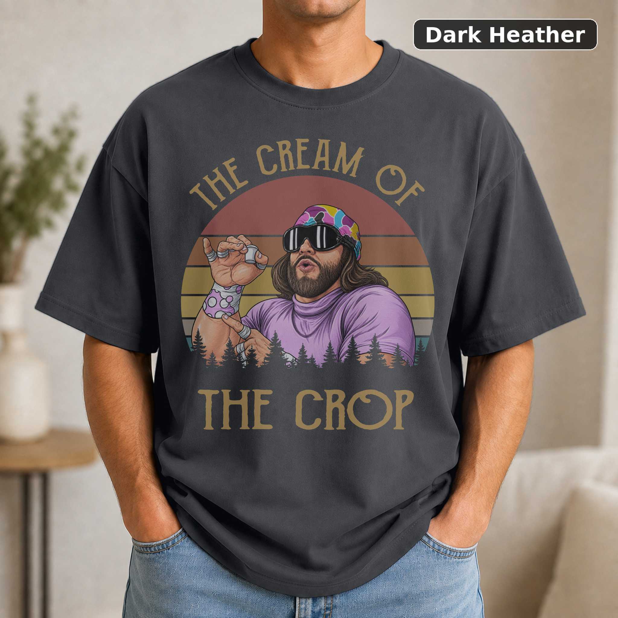 Macho Man Cream of the Crop T-Shirt, Retro Wrestling Graphic Tee, Vintage Sports Fan Gift 3