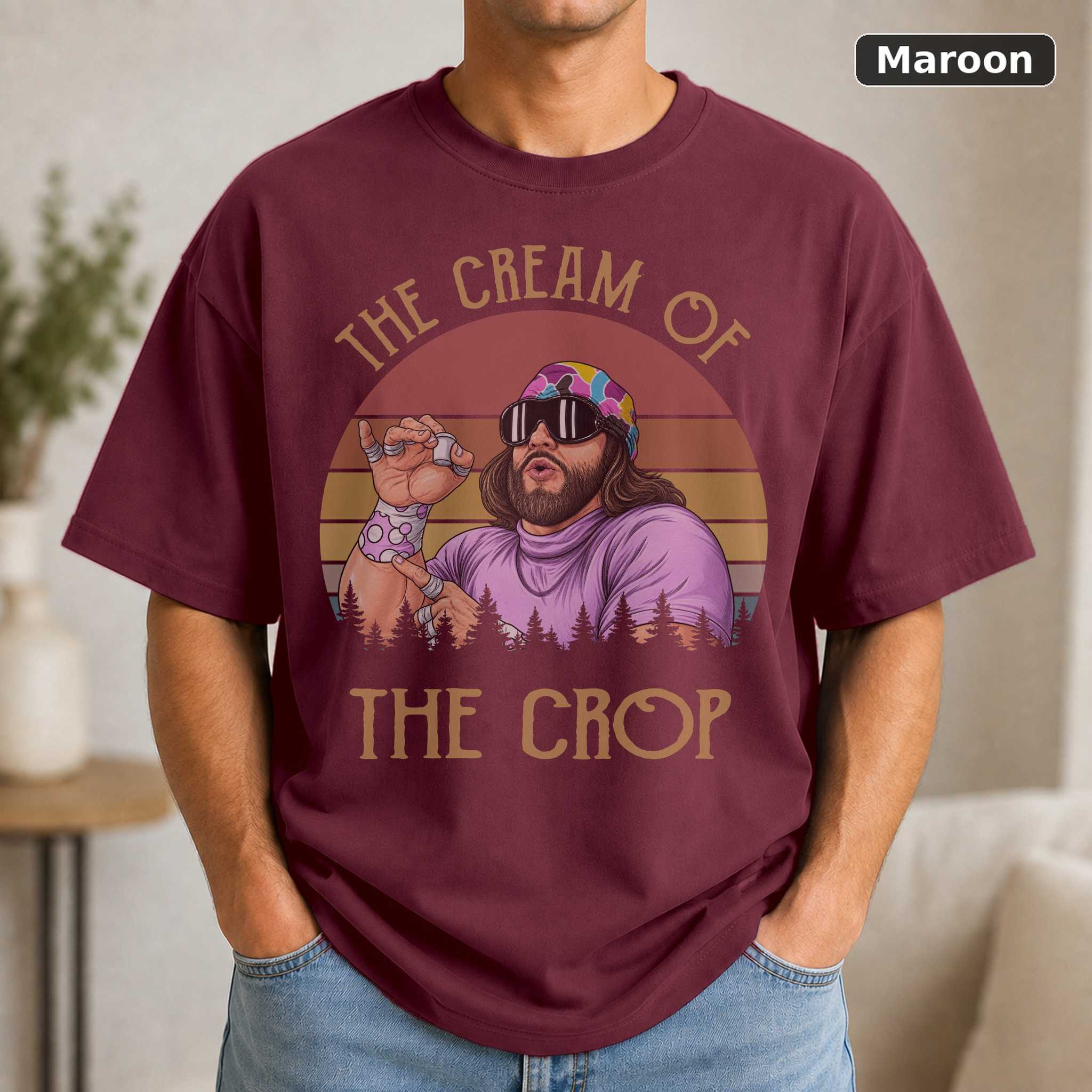 Macho Man Cream of the Crop T-Shirt, Retro Wrestling Graphic Tee, Vintage Sports Fan Gift 4