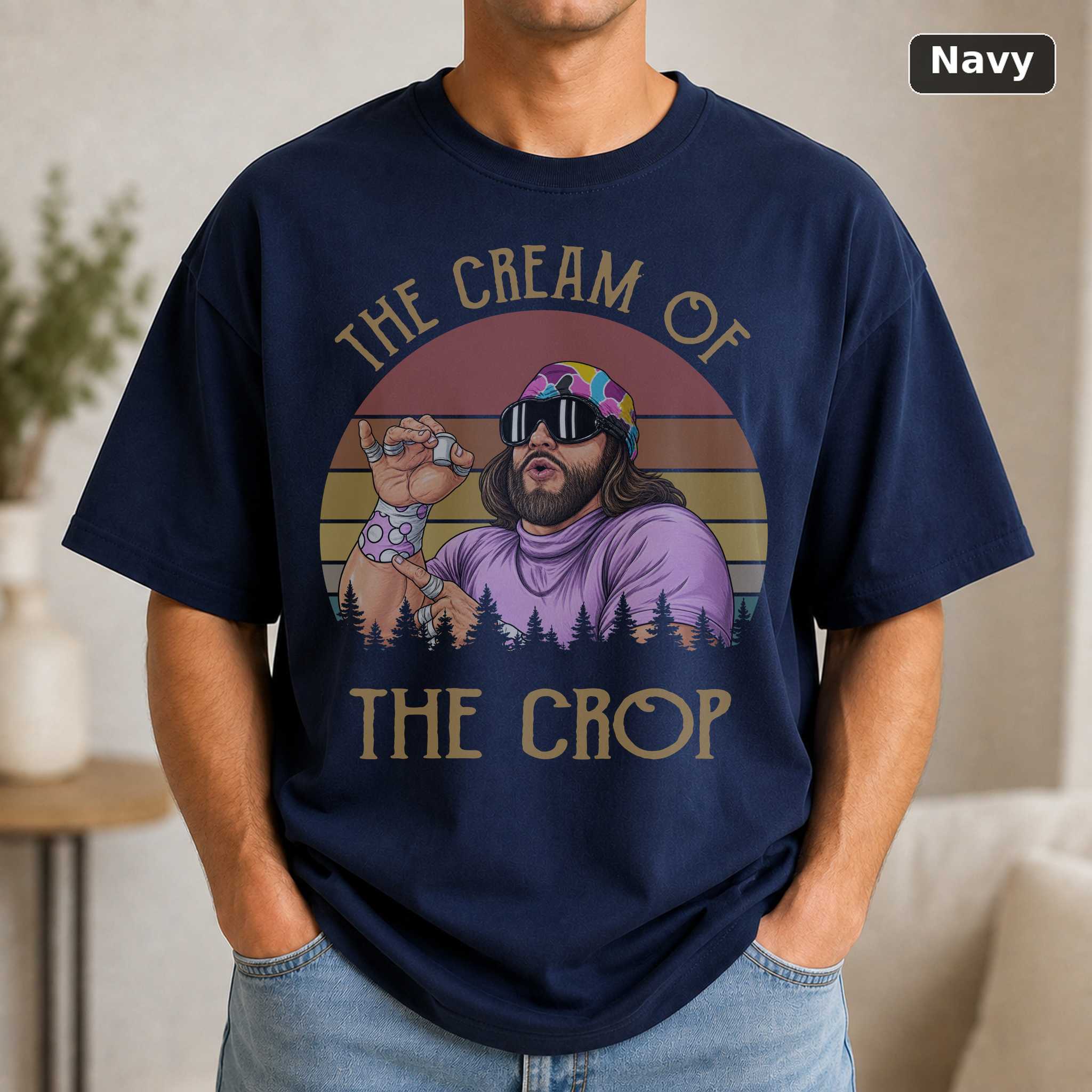 Macho Man Cream of the Crop T-Shirt, Retro Wrestling Graphic Tee, Vintage Sports Fan Gift 5