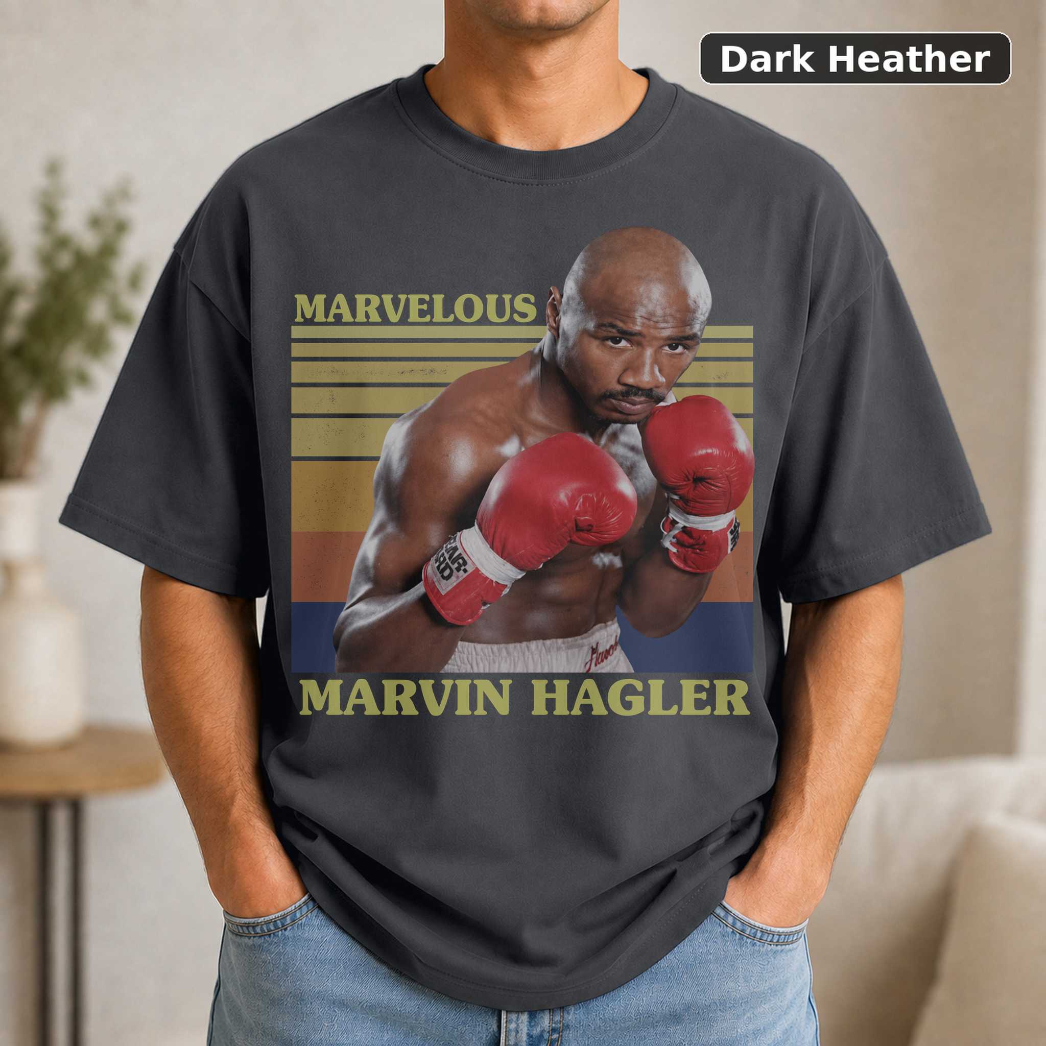 Marvelous Marvin Hagler T-Shirt, Vintage Boxing Legend Graphic Tee, Sports Fan Gift 3