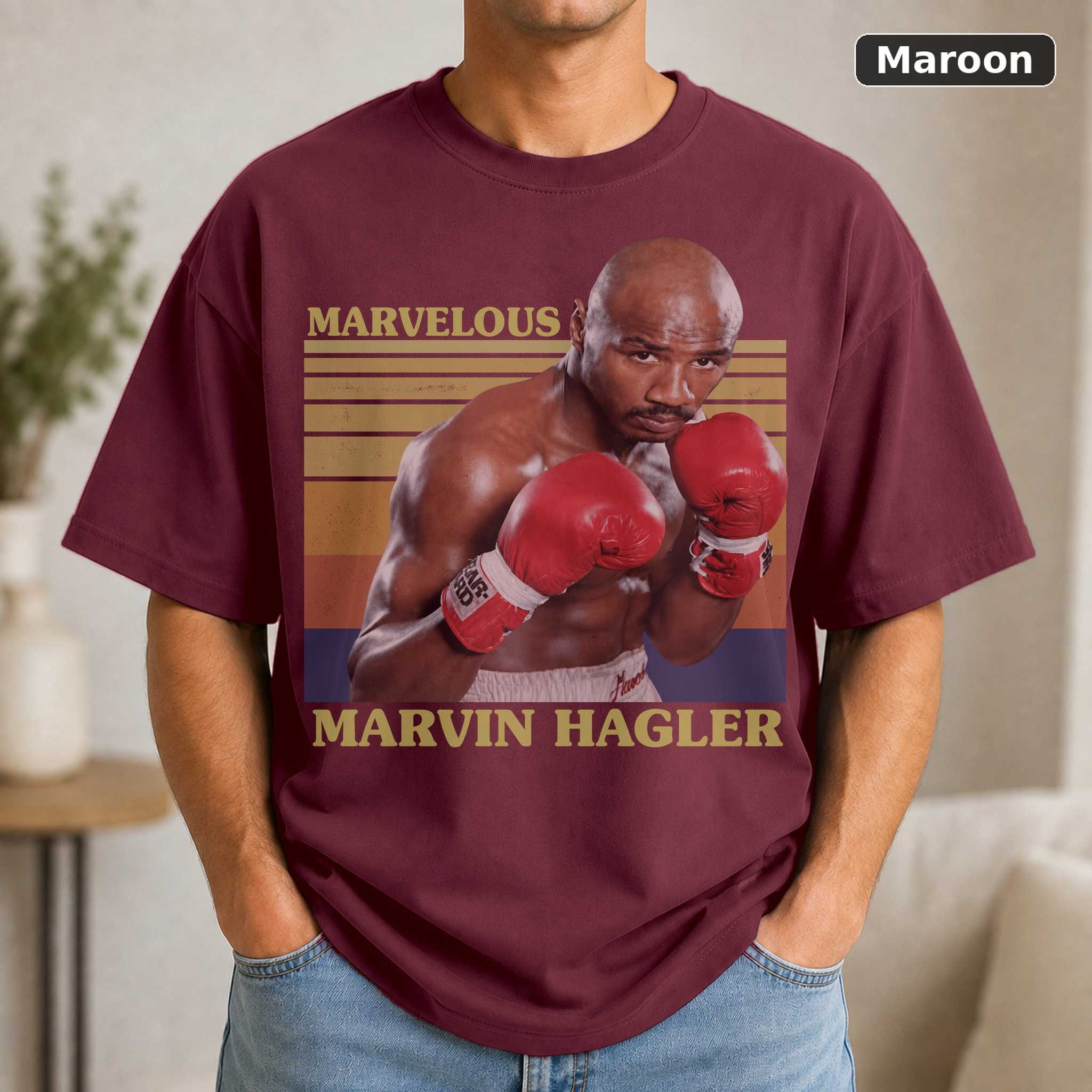Marvelous Marvin Hagler T-Shirt, Vintage Boxing Legend Graphic Tee, Sports Fan Gift 4