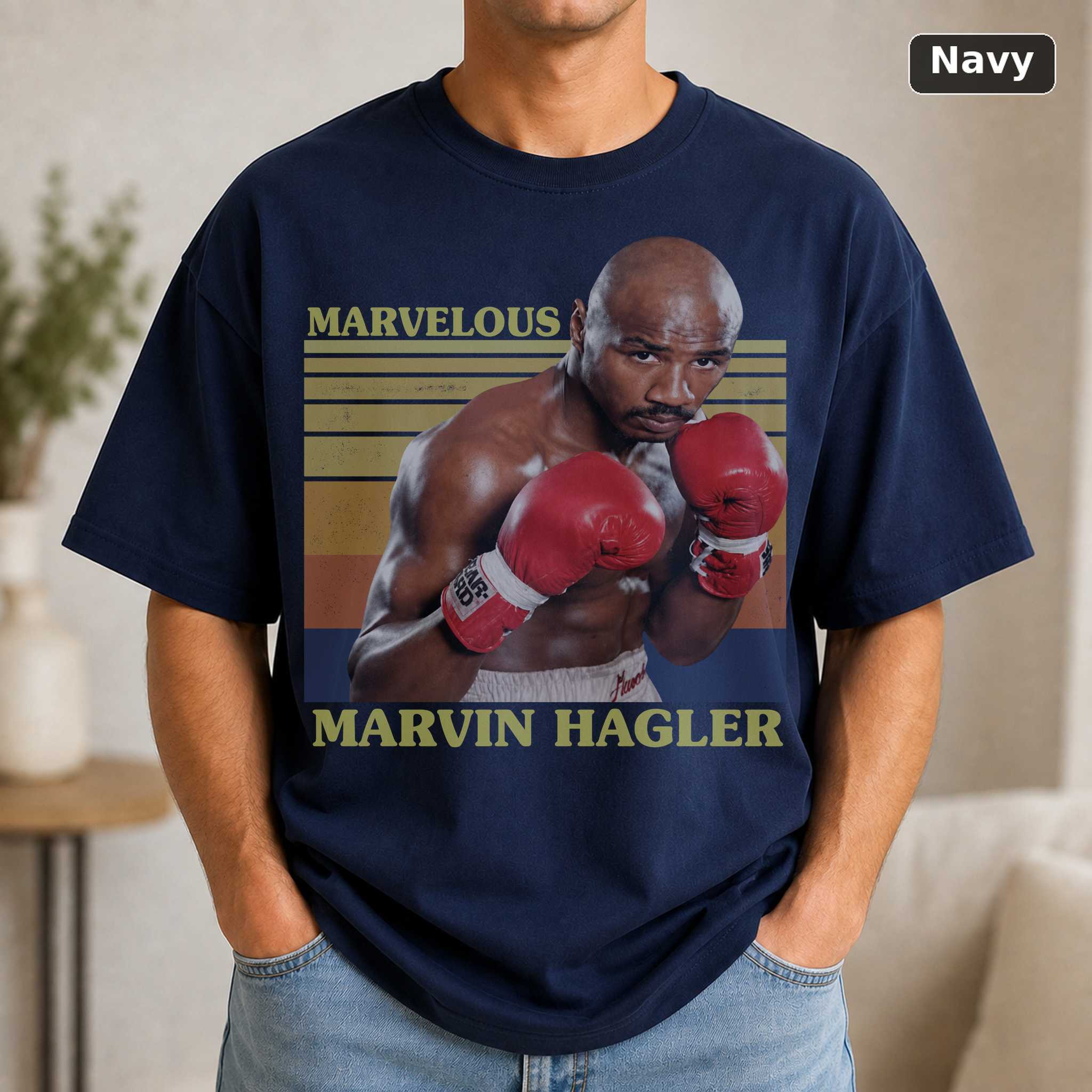 Marvelous Marvin Hagler T-Shirt, Vintage Boxing Legend Graphic Tee, Sports Fan Gift 5