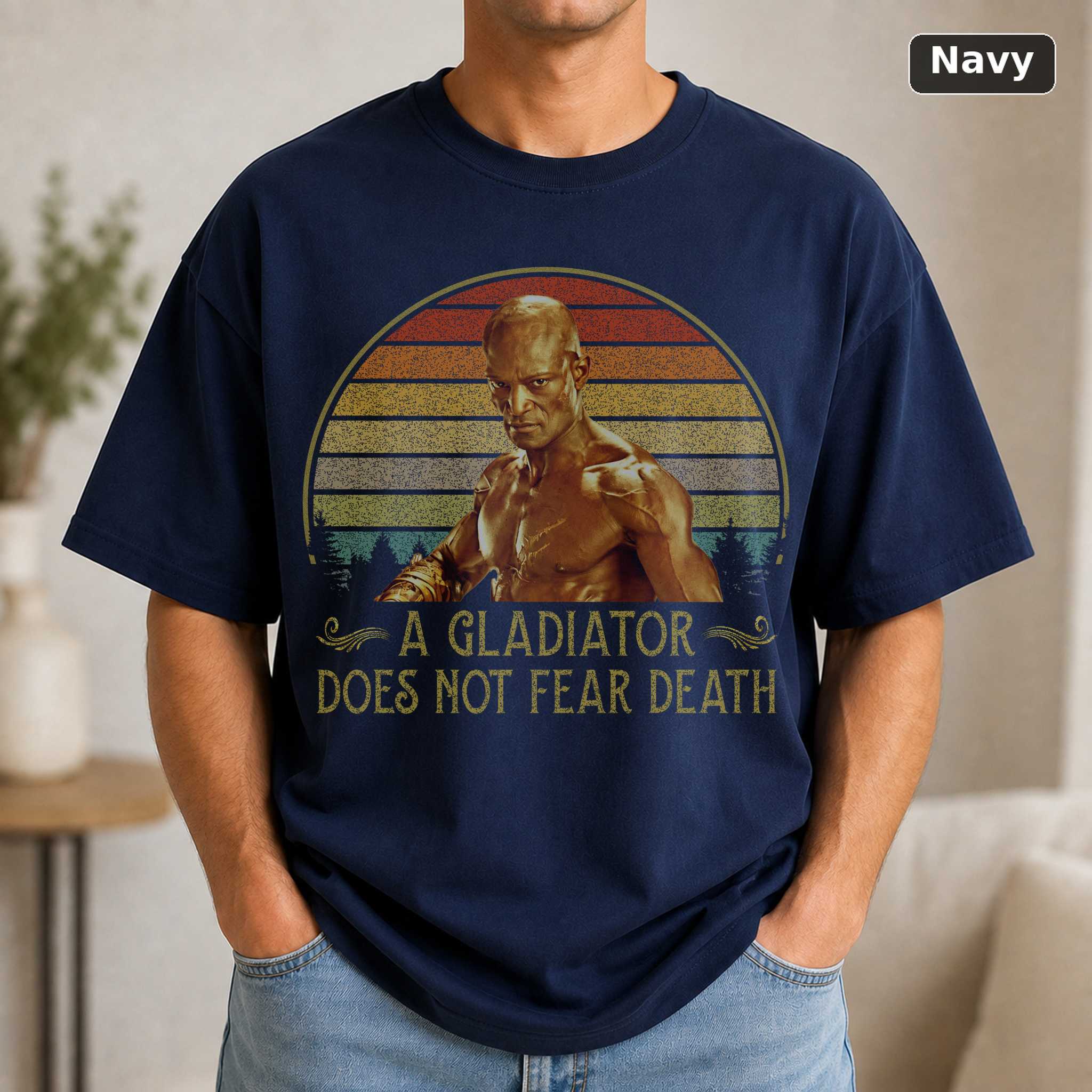 Oenomaus A Gladiator Does Not Fear Death T-Shirt, Vintage Spartacus TV Graphic Tee, Fan Gift 5