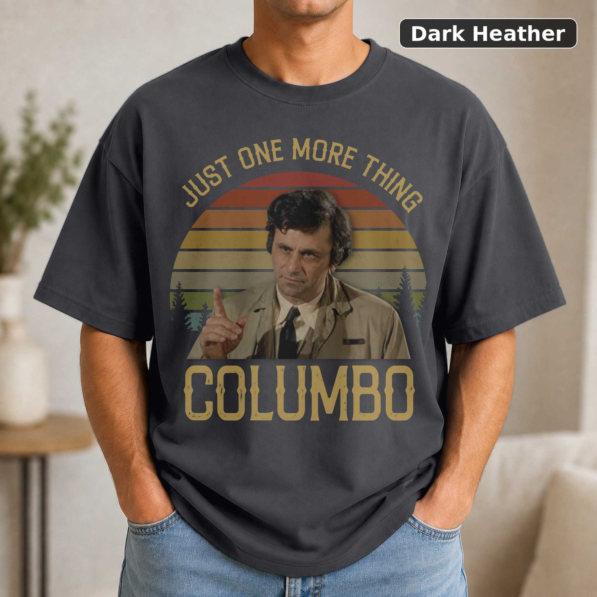 Peter Falk Just One More Thing T-Shirt, Vintage Columbo TV Quote Graphic Tee, Detective Show Fan Gift 3