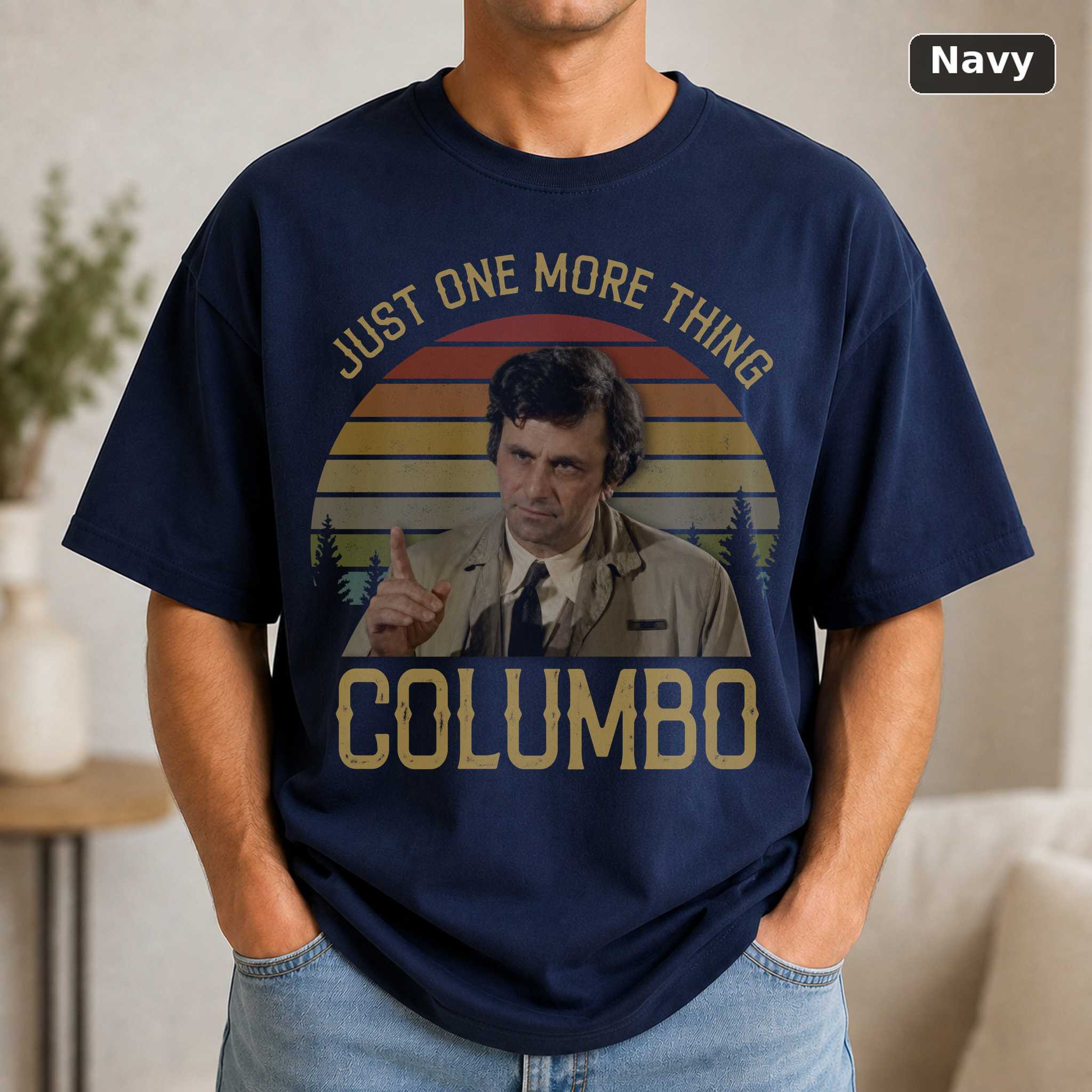 Peter Falk Just One More Thing T-Shirt, Vintage Columbo TV Quote Graphic Tee, Detective Show Fan Gift 5