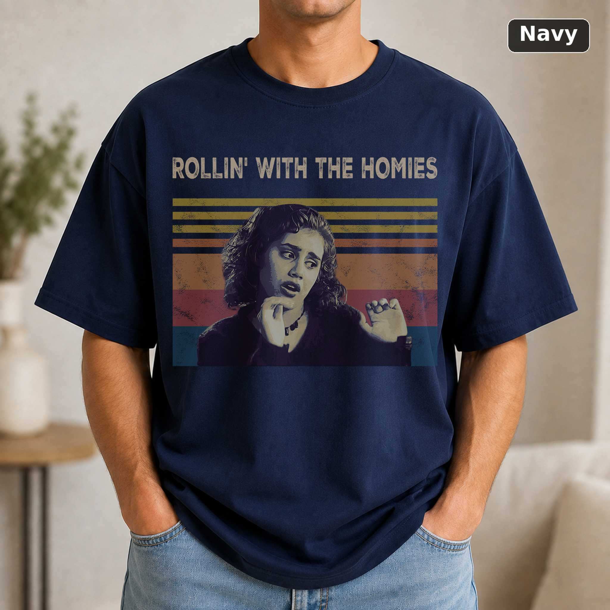 Rollin' With the Homies T-Shirt, Vintage Clueless Movie Quote Graphic Tee, 90s Film Fan Gift 5