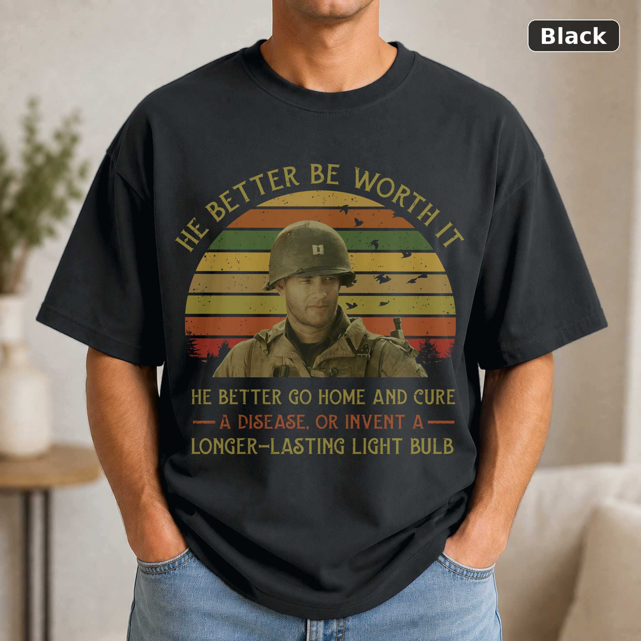 Saving Private Ryan Captain Miller T-Shirt, Vintage War Movie Quote Graphic Tee, Film Fan Gift