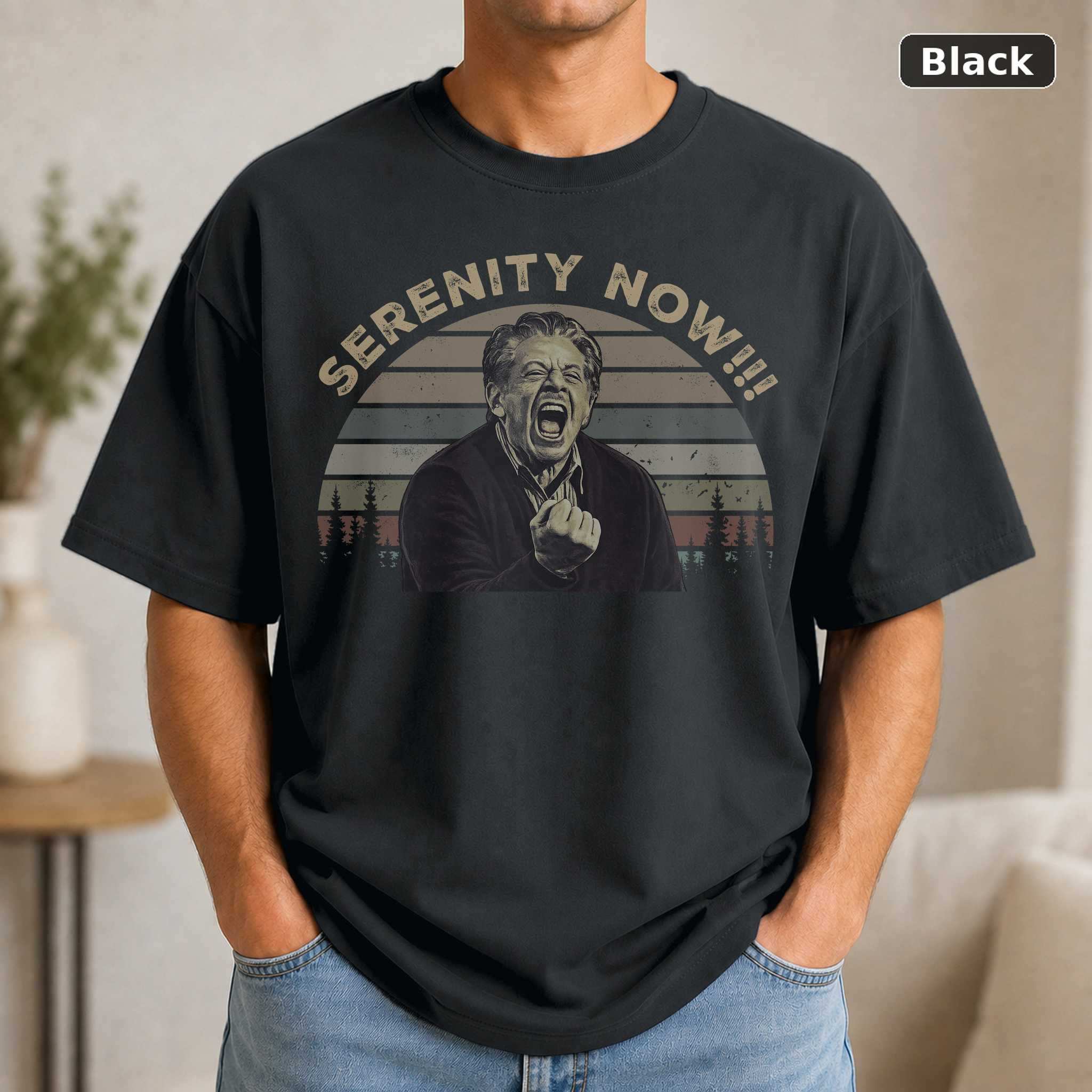 Serenity Now T-Shirt, Vintage Seinfeld TV Quote Graphic Tee, Funny Sitcom Fan Gift