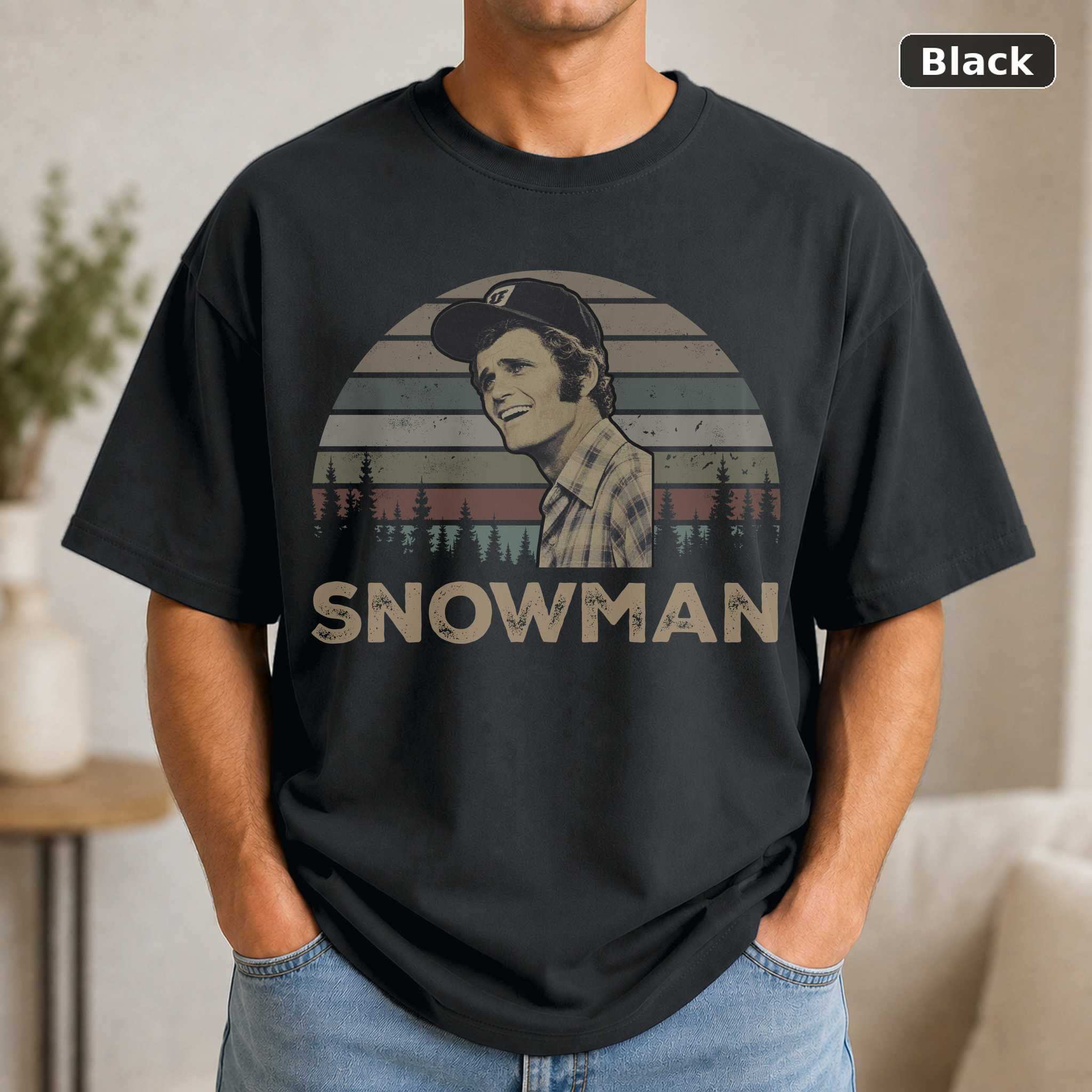 Snowman Smokey and the Bandit T-Shirt, Retro 70s Trucker Movie Graphic Tee, Classic Film Fan Gift