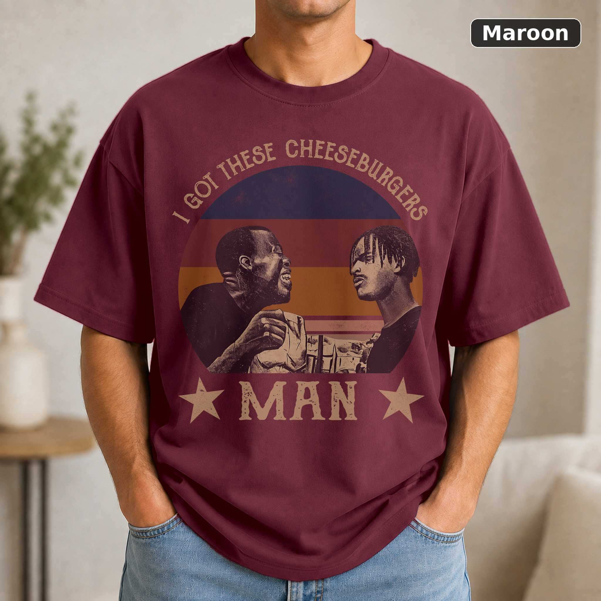 Cheeseburgers Man T-Shirt, Vintage Menace II Society Movie Graphic Tee, 90s Film Fan Gift 4