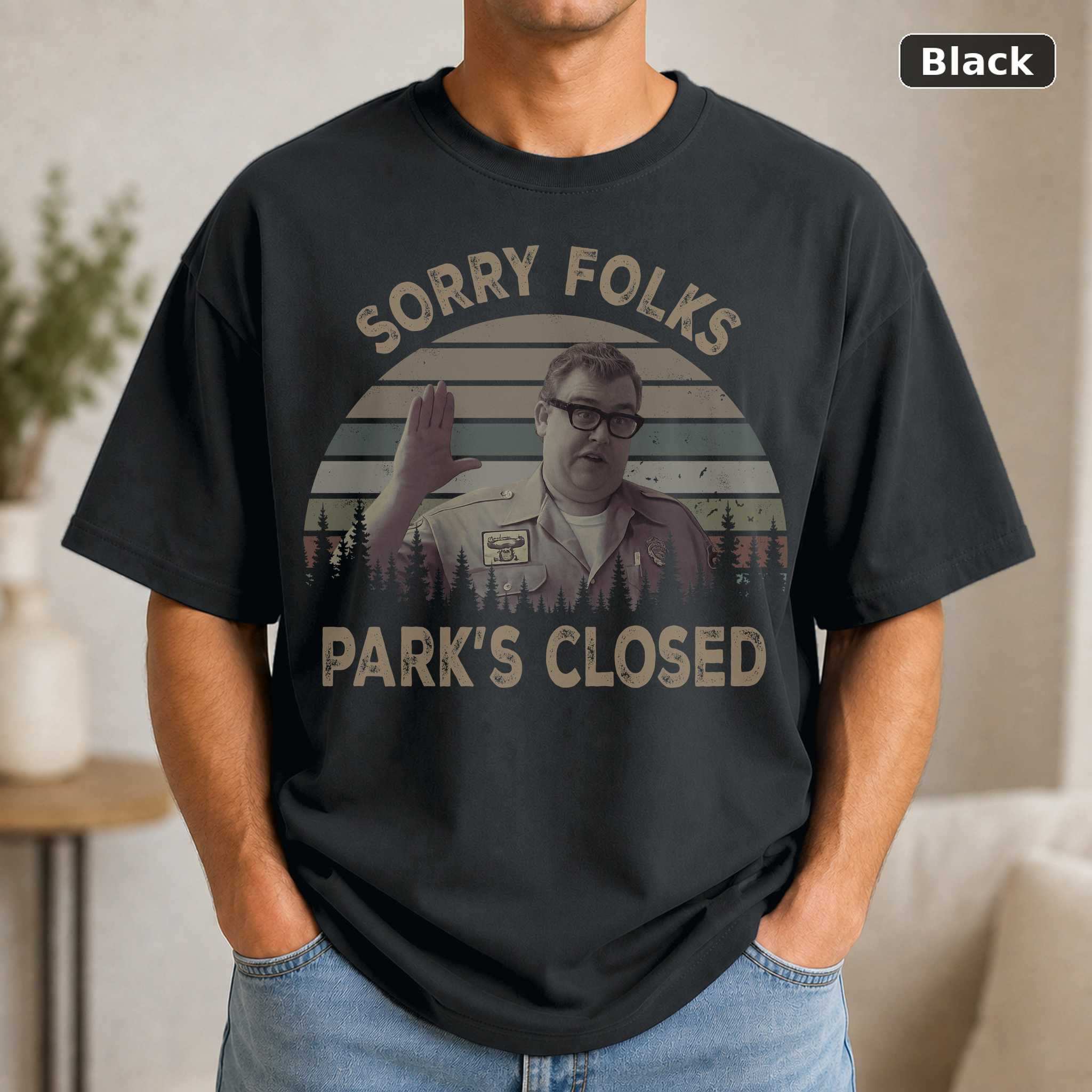 Sorry Folks Park’s Closed T-Shirt, National Lampoon Vacation Christmas Graphic Tee, Movie Fan Gift