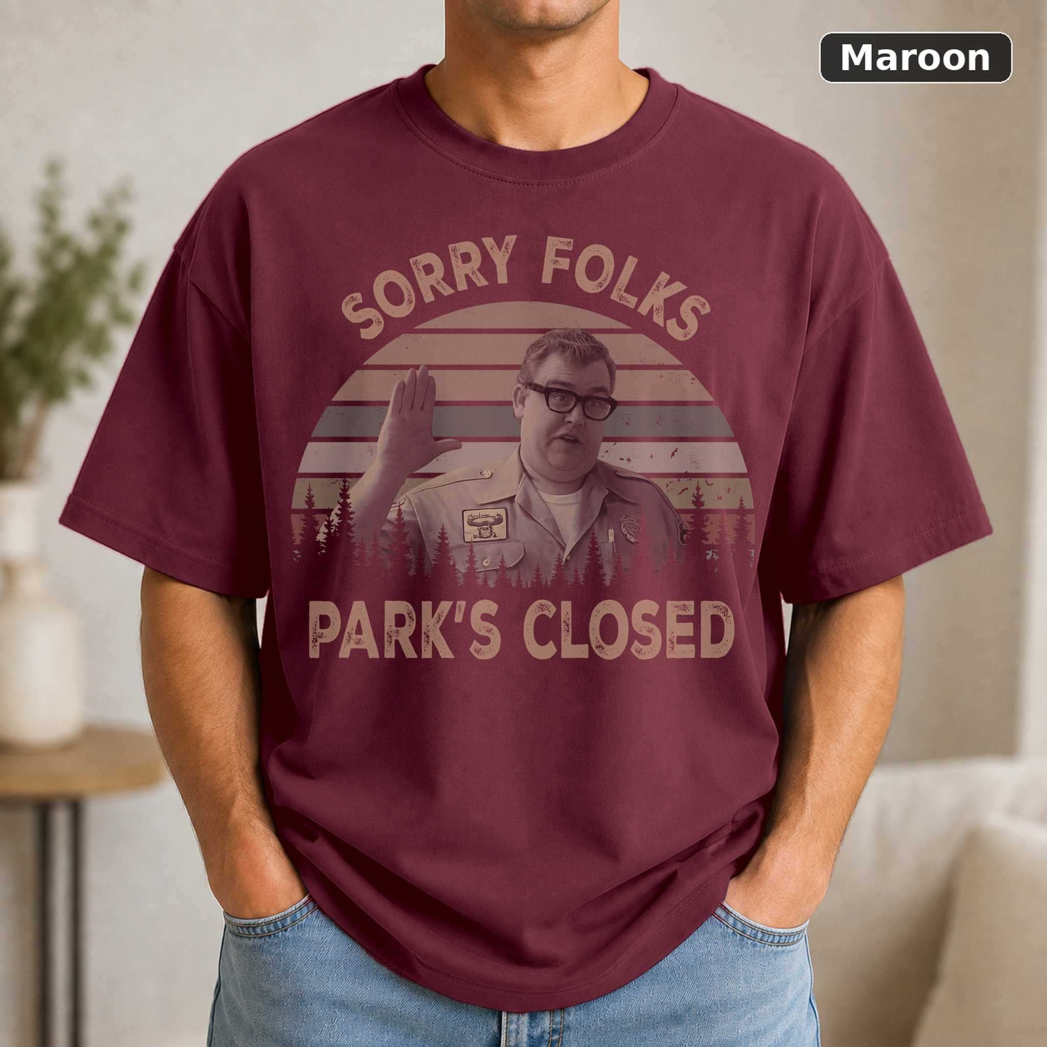 Sorry Folks Park's Closed T-Shirt, National Lampoon Vacation Christmas Graphic Tee, Movie Fan Gift 4