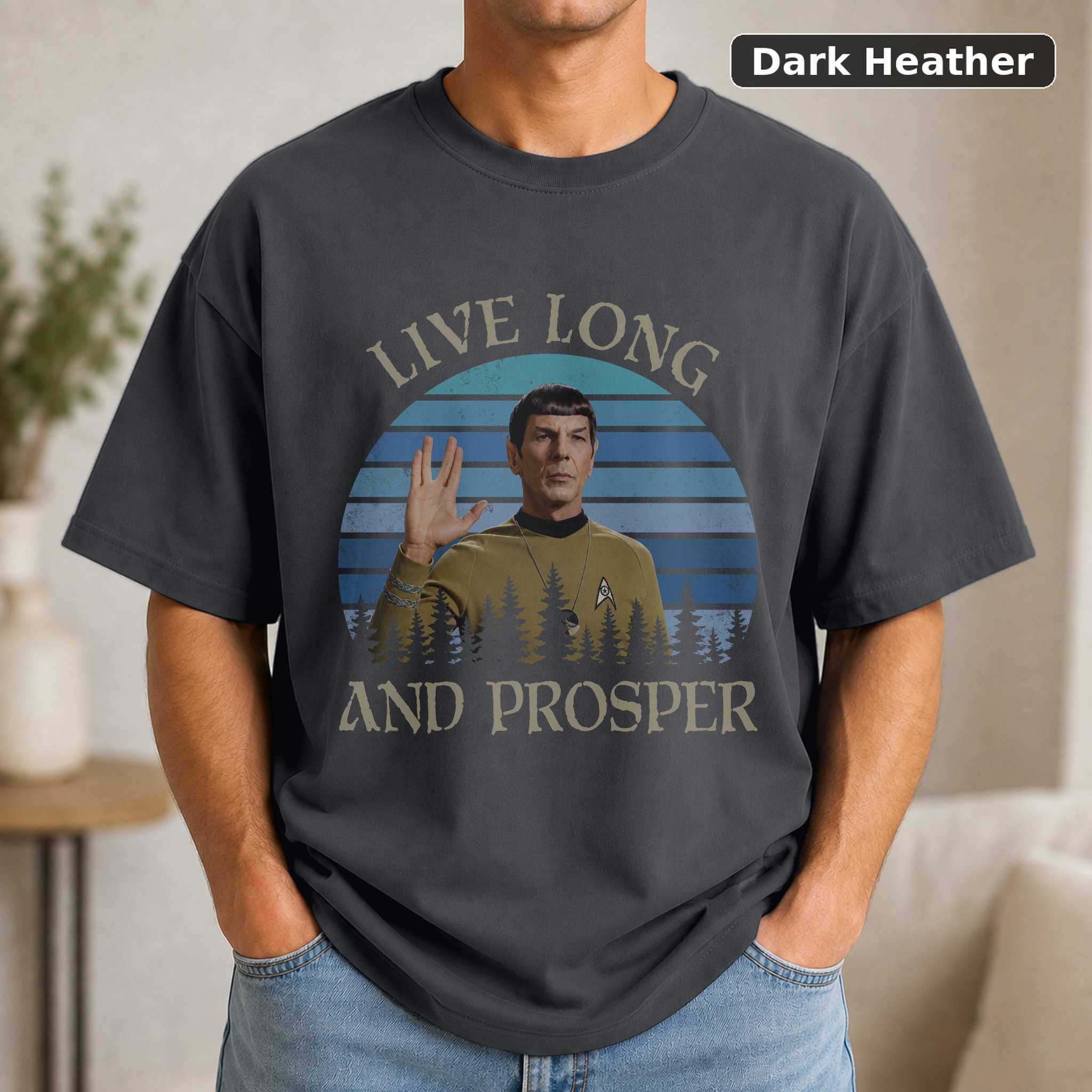 Star Trek Live Long and Prosper T-Shirt, Retro Spock Vulcan Salute Graphic Tee, Sci-Fi Fan Gift 3
