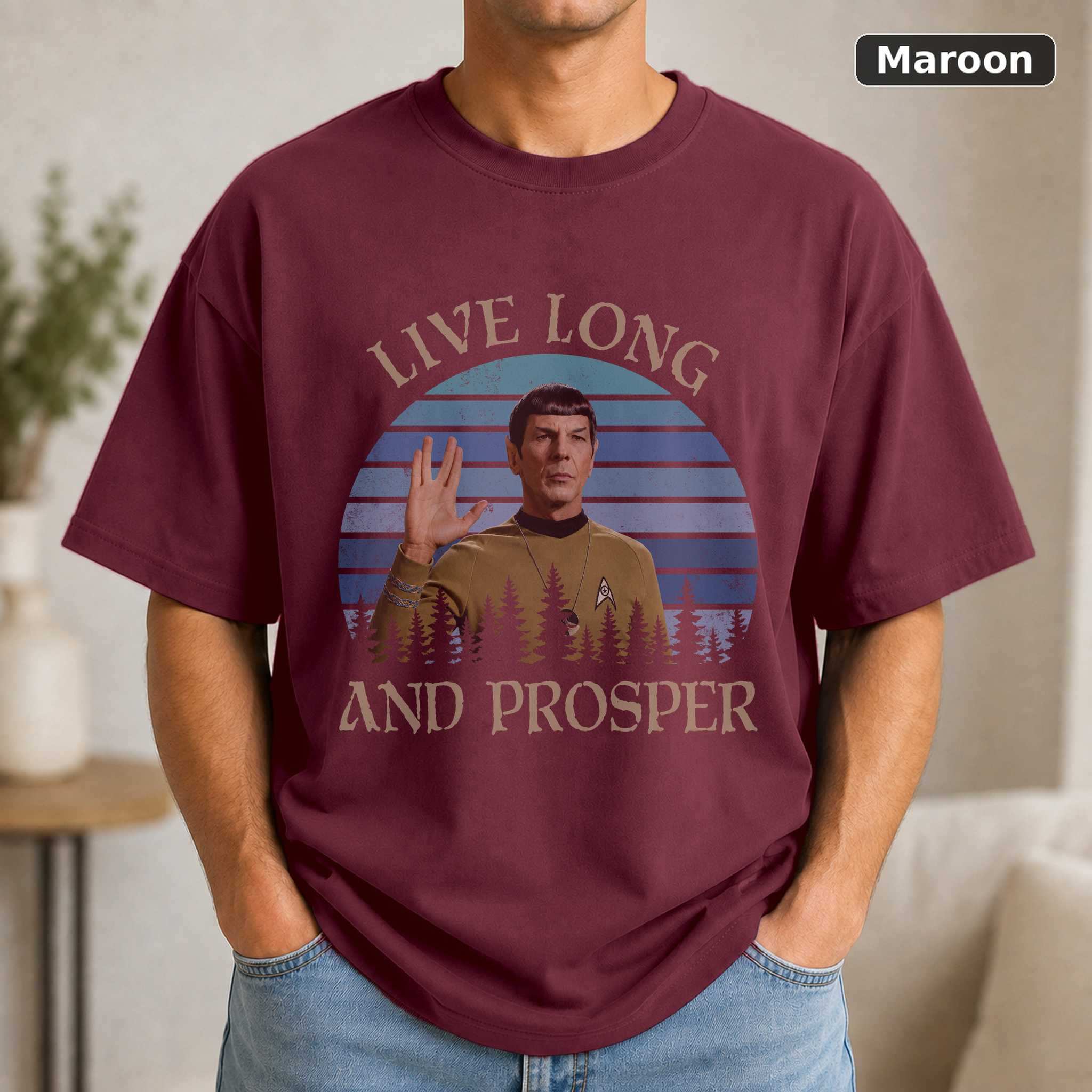 Star Trek Live Long and Prosper T-Shirt, Retro Spock Vulcan Salute Graphic Tee, Sci-Fi Fan Gift 4