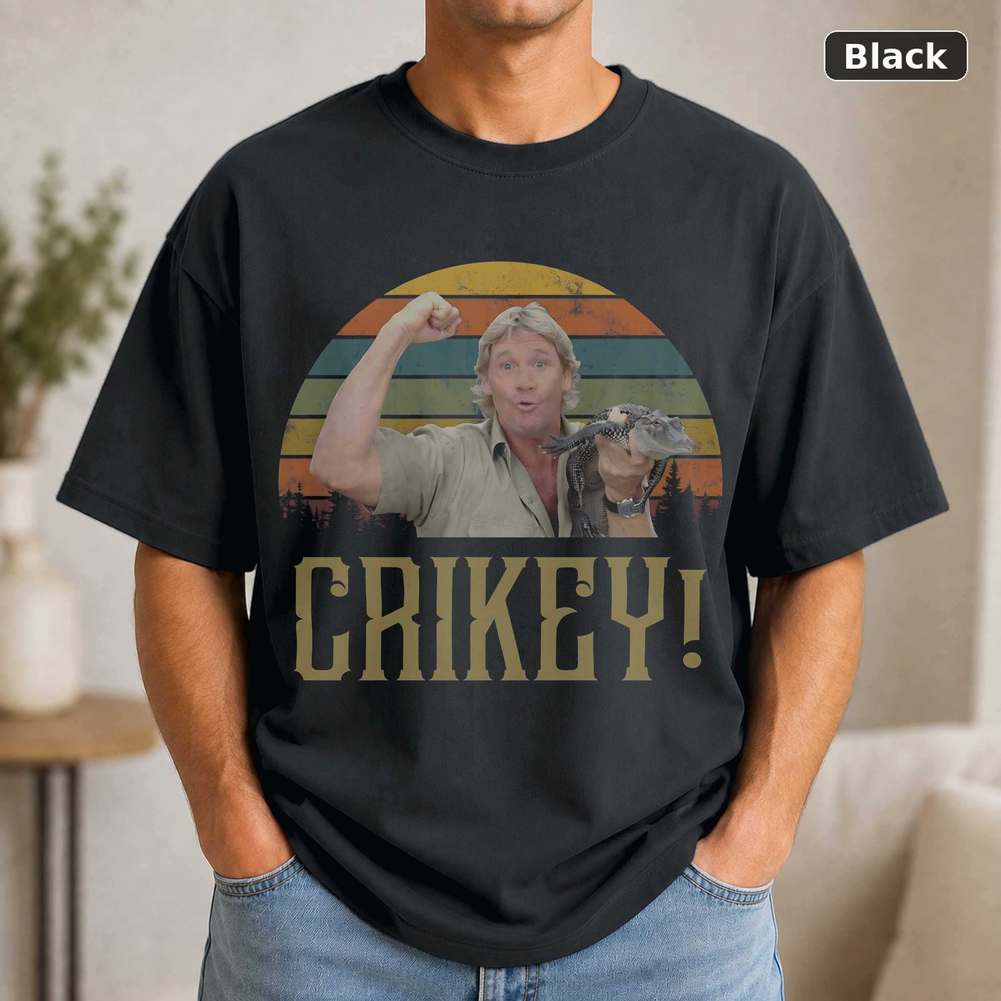 Steve Irwin Crikey T-Shirt, Vintage Wildlife Legend Graphic Tee, Animal Lover Fan Gift Steve Irwin Crikey T-Shirt, Vintage Wildlife Legend Graphic Tee, Animal Lover Fan Gift