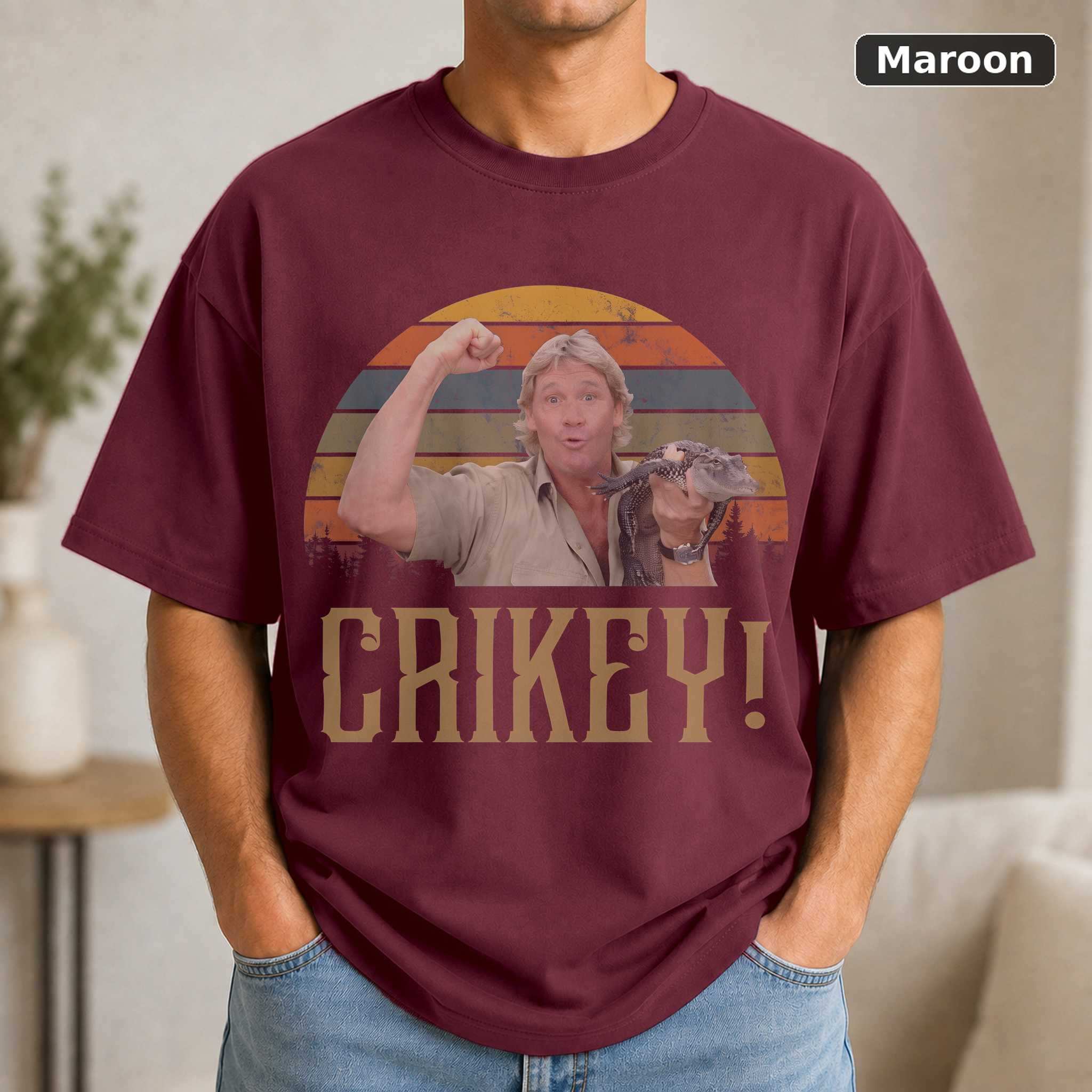 Steve Irwin Crikey T-Shirt, Vintage Wildlife Legend Graphic Tee, Animal Lover Fan Gift 4