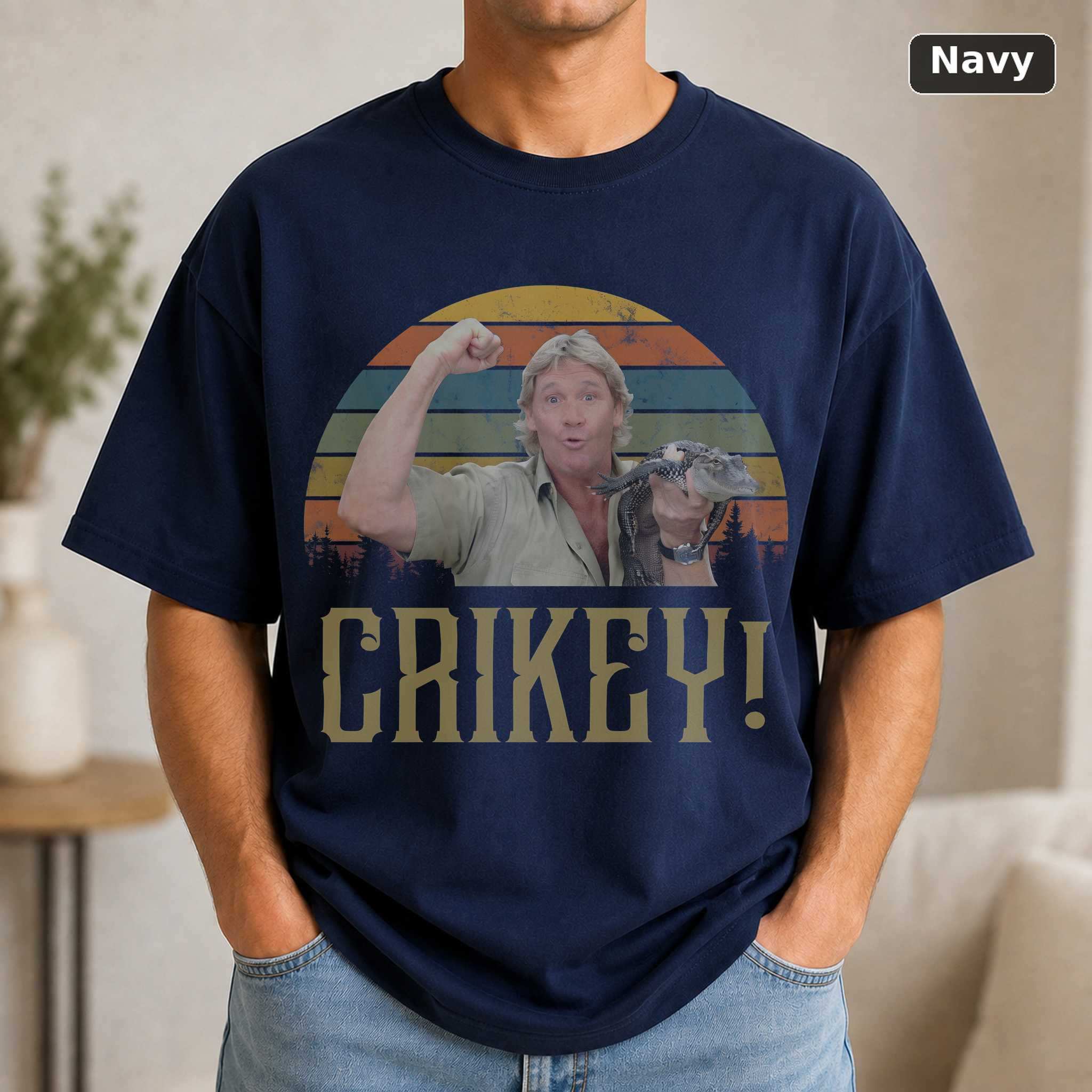 Steve Irwin Crikey T-Shirt, Vintage Wildlife Legend Graphic Tee, Animal Lover Fan Gift 5