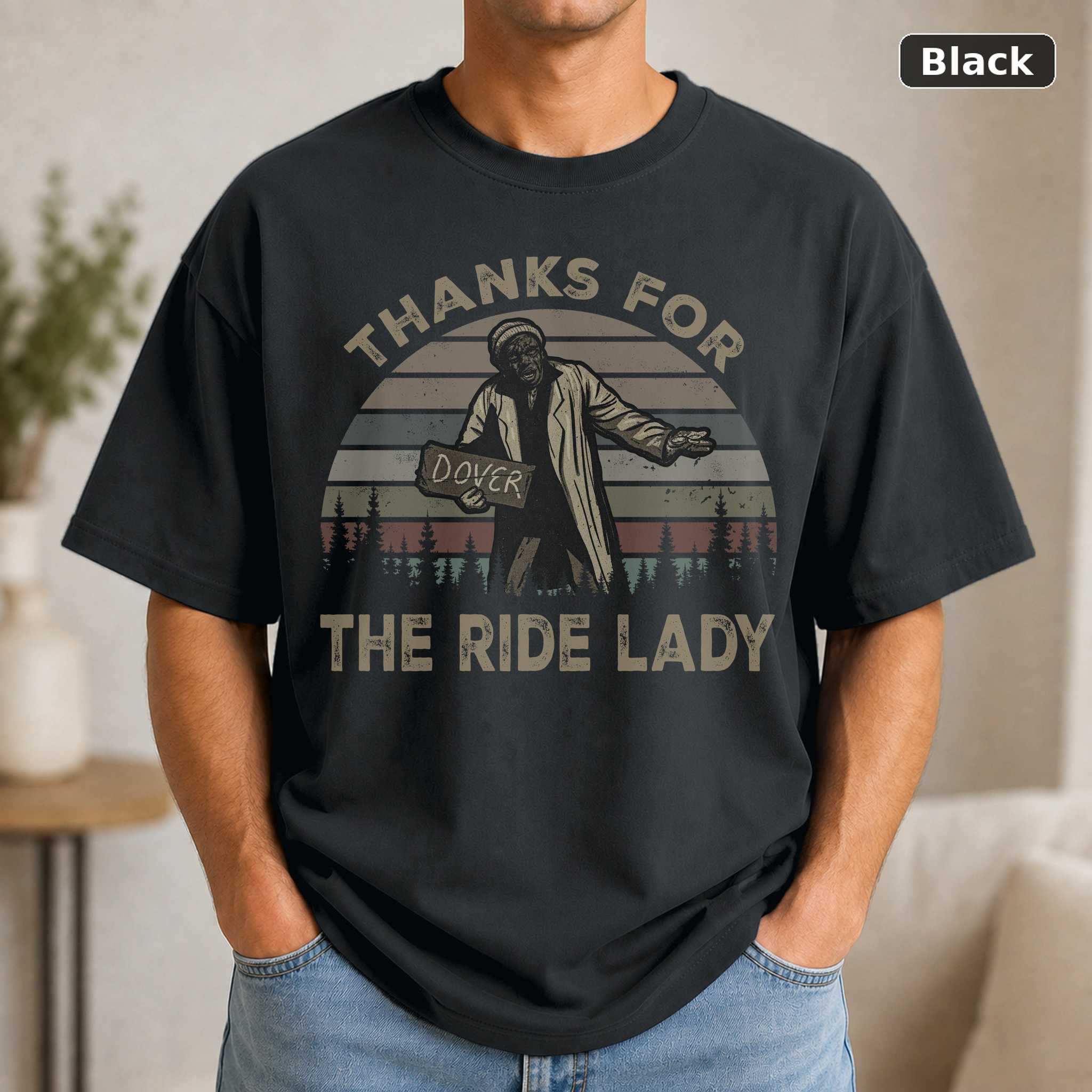 Thanks for the Ride Lady T-Shirt, Vintage Creepshow Horror Movie Graphic Tee, Cult Film Fan Gift