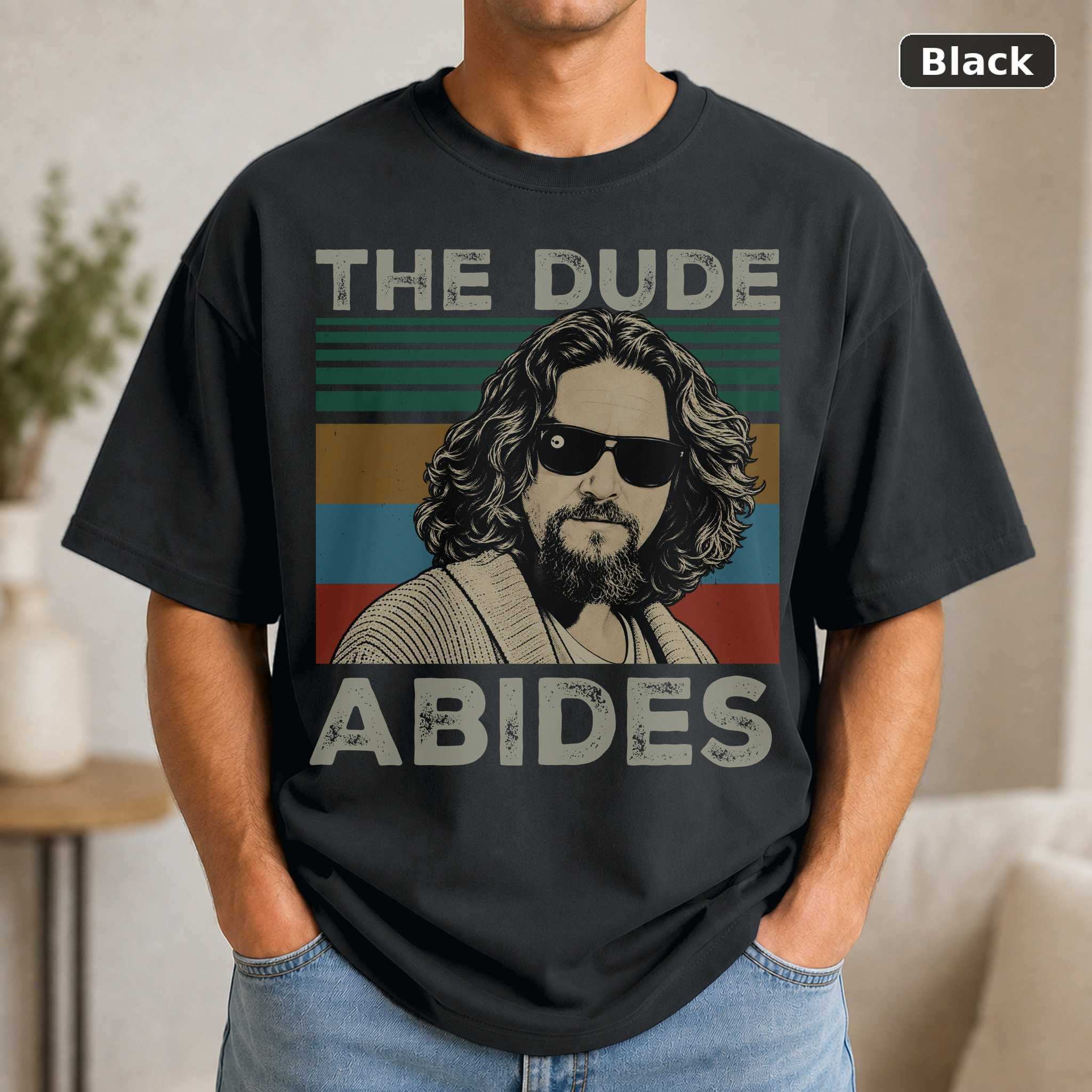 The Dude Abides T-Shirt, Vintage Big Lebowski Movie Quote Graphic Tee, Cult Film Fan Gift The Dude Abides T-Shirt, Vintage Big Lebowski Movie Quote Graphic Tee, Cult Film Fan Gift