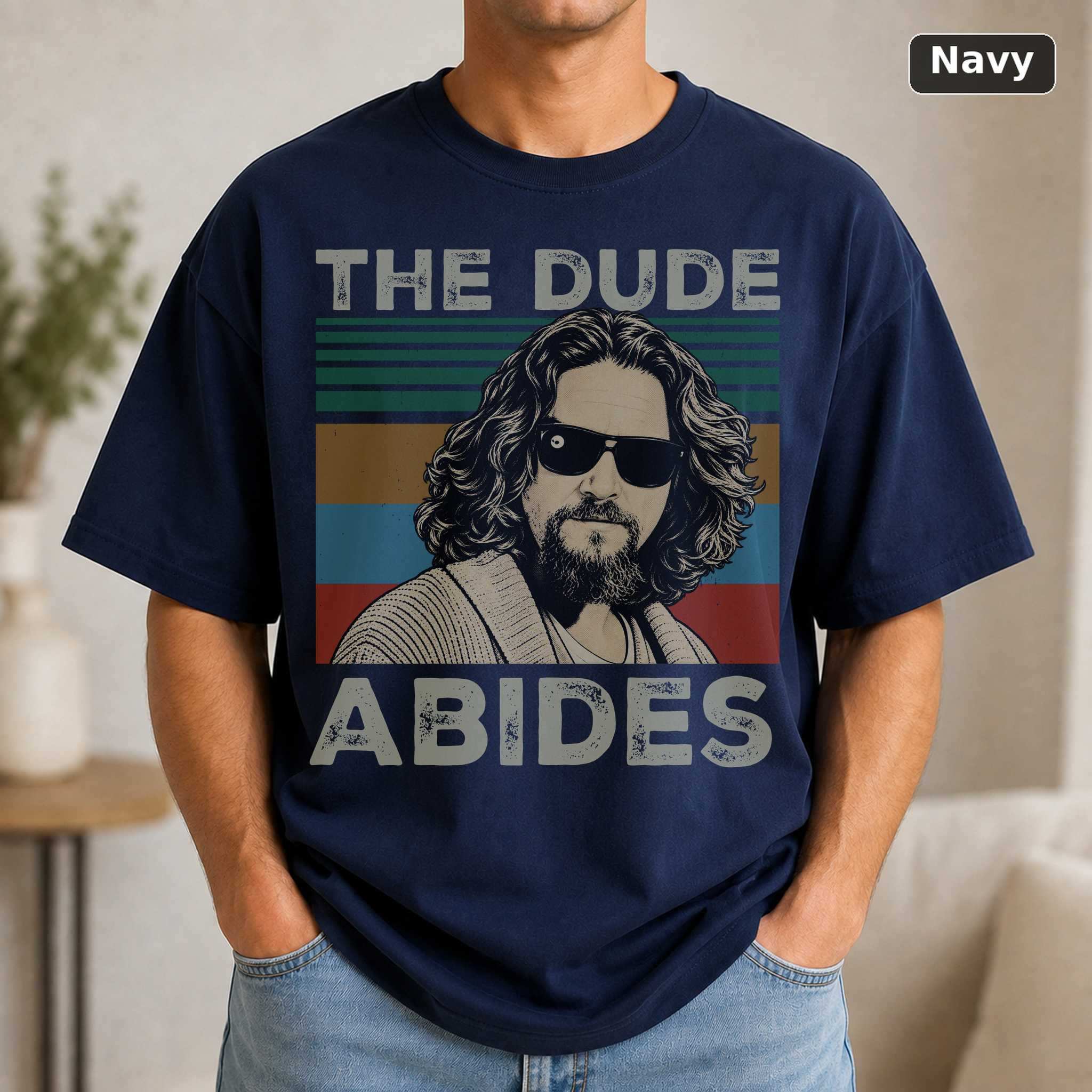 The Dude Abides T-Shirt, Vintage Big Lebowski Movie Quote Graphic Tee, Cult Film Fan Gift 5