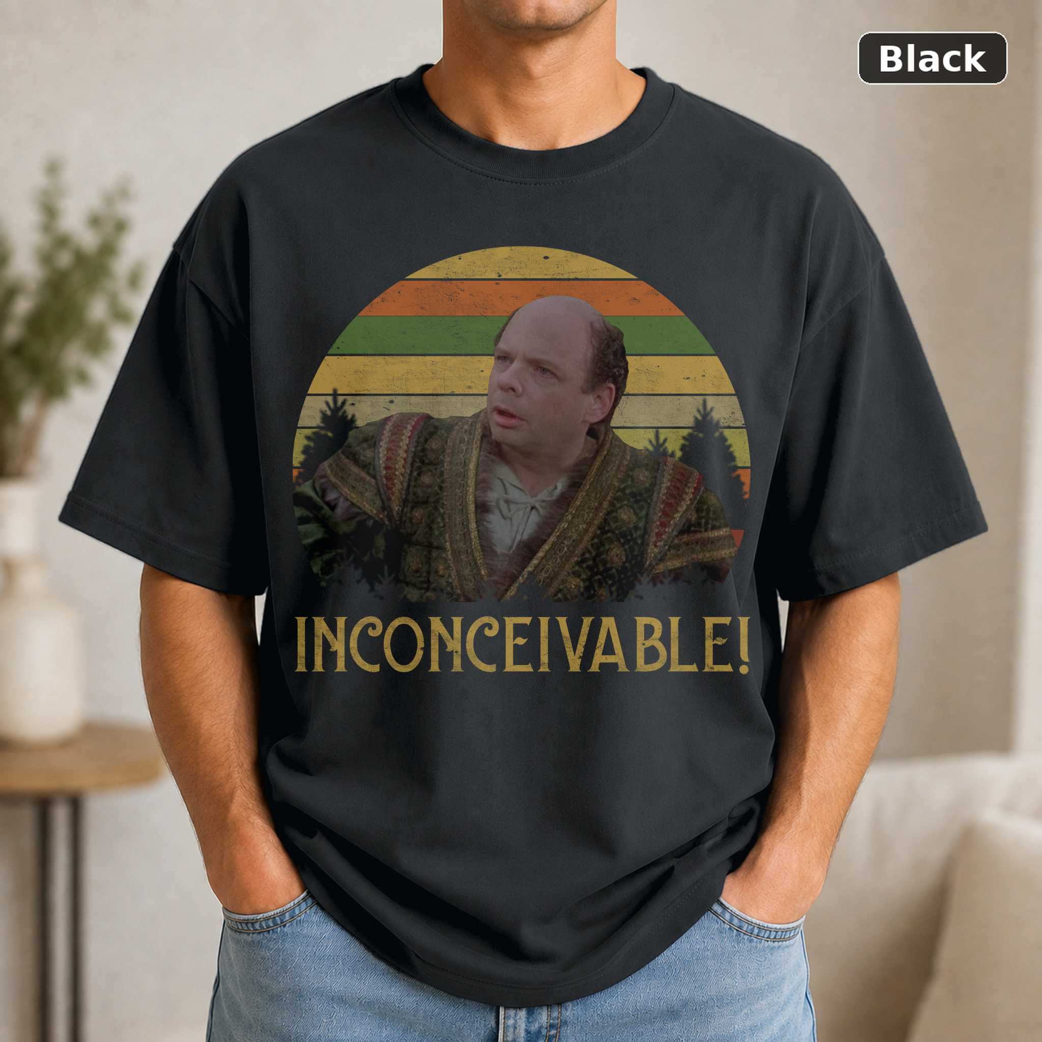 The Princess Bride Inconceivable T-Shirt, Vintage Vizzini Movie Quote Graphic Tee, Fantasy Film Fan Gift