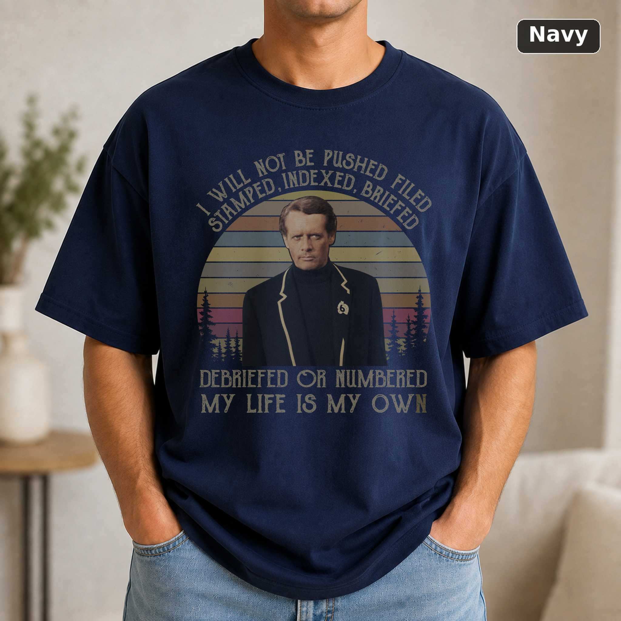 The Prisoner Patrick McGoohan T-Shirt, Vintage Classic TV Show Graphic Tee, Series Fan Gift 5