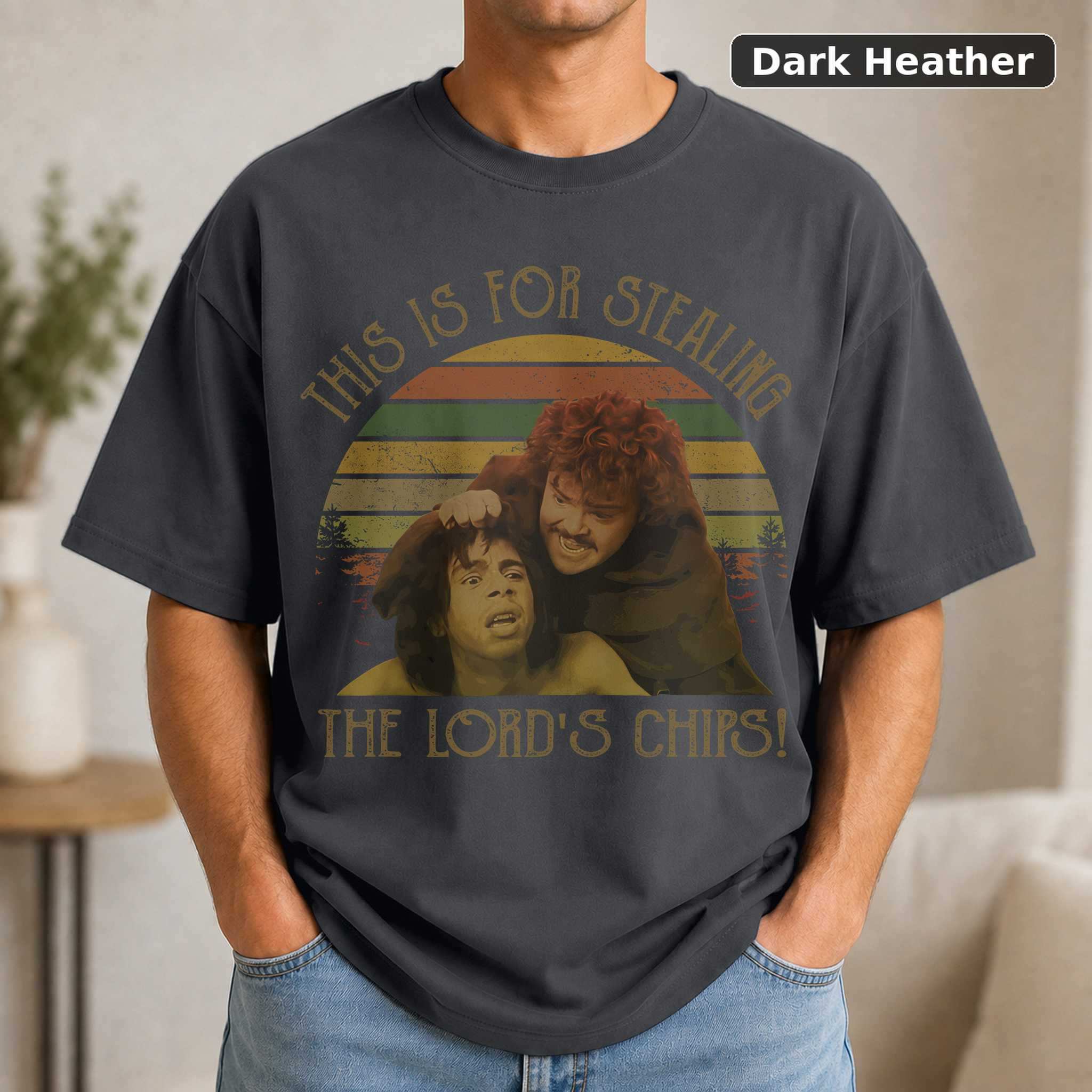 This Is for Stealing the Lord's Chips T-Shirt, Vintage Nacho Libre Movie Graphic Tee, Comedy Fan Gift 3