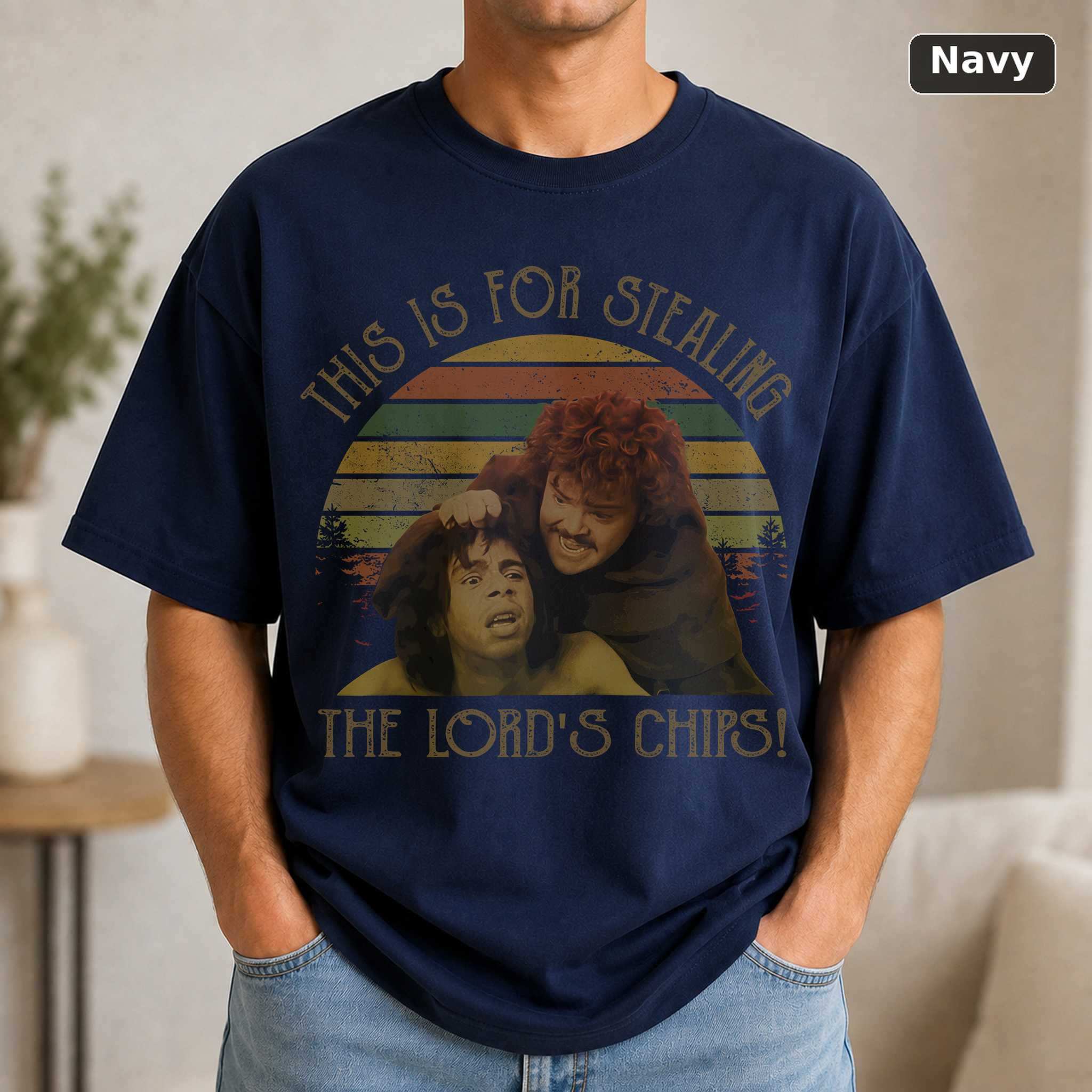 This Is for Stealing the Lord's Chips T-Shirt, Vintage Nacho Libre Movie Graphic Tee, Comedy Fan Gift 5