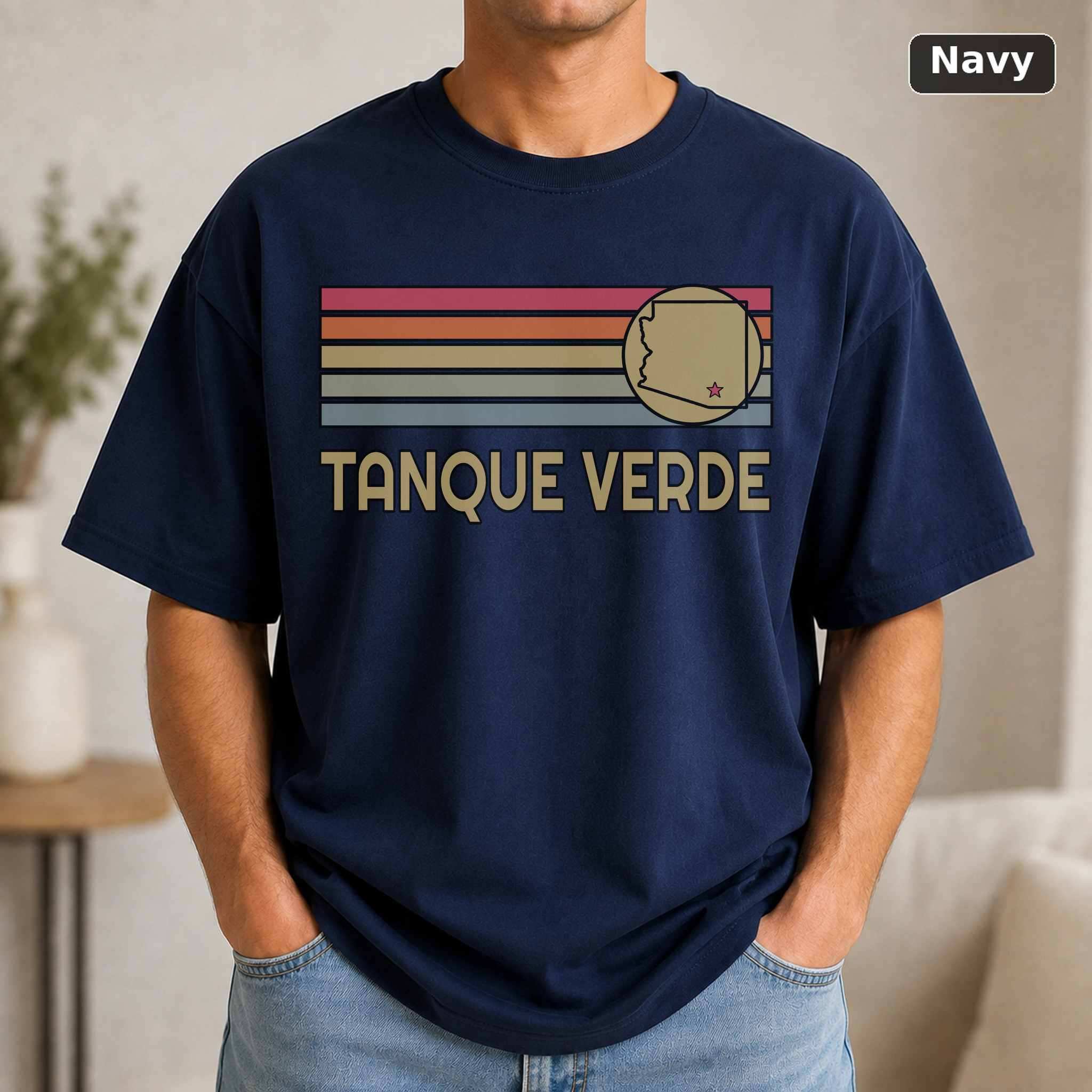 Tanque Verde Arizona Retro Map T-Shirt, Vintage Hometown City Graphic Tee, Arizona Travel Gift 5