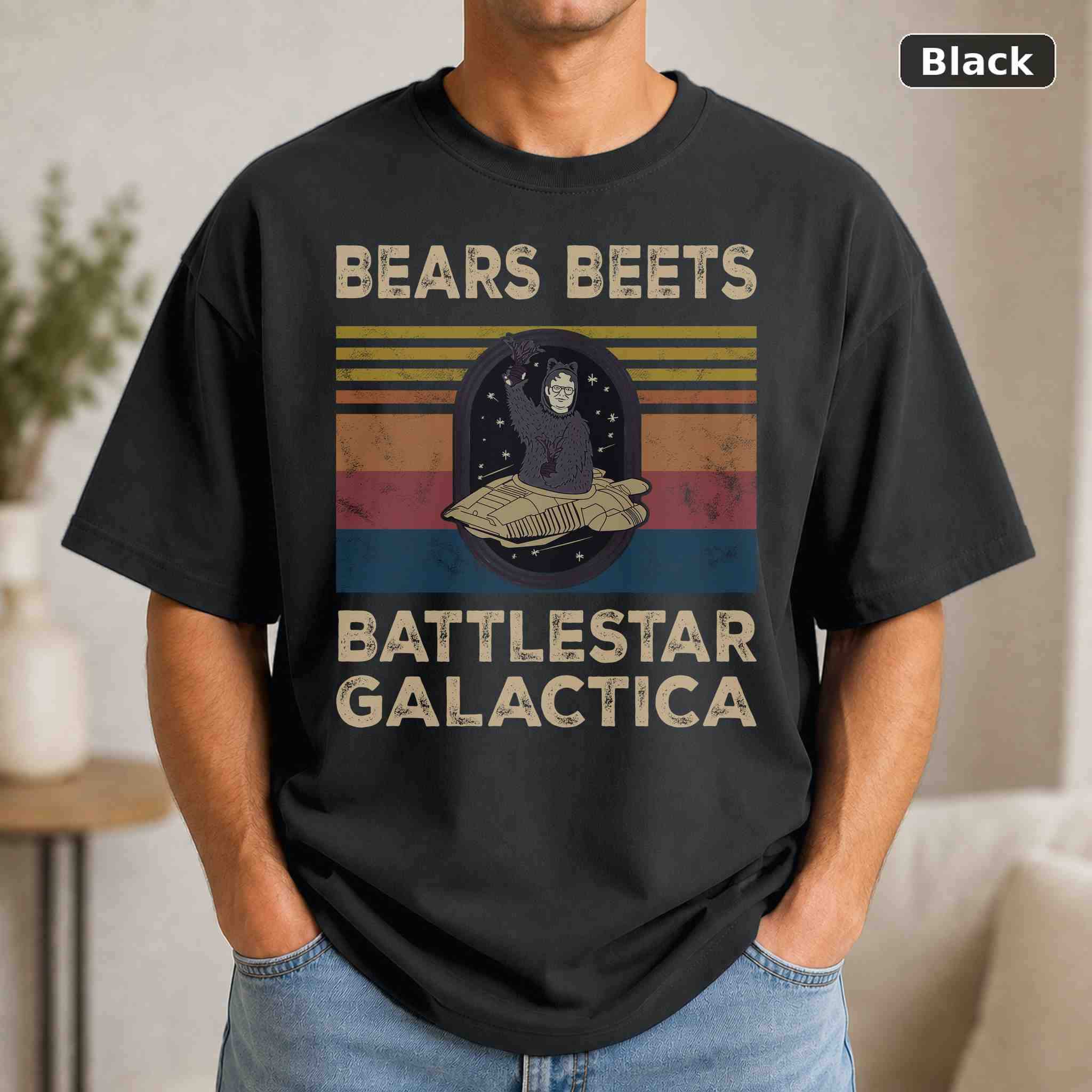Bears Beets Battlestar Galactica T-Shirt, Vintage Pop Culture Graphic Tee, Retro Fan Gift