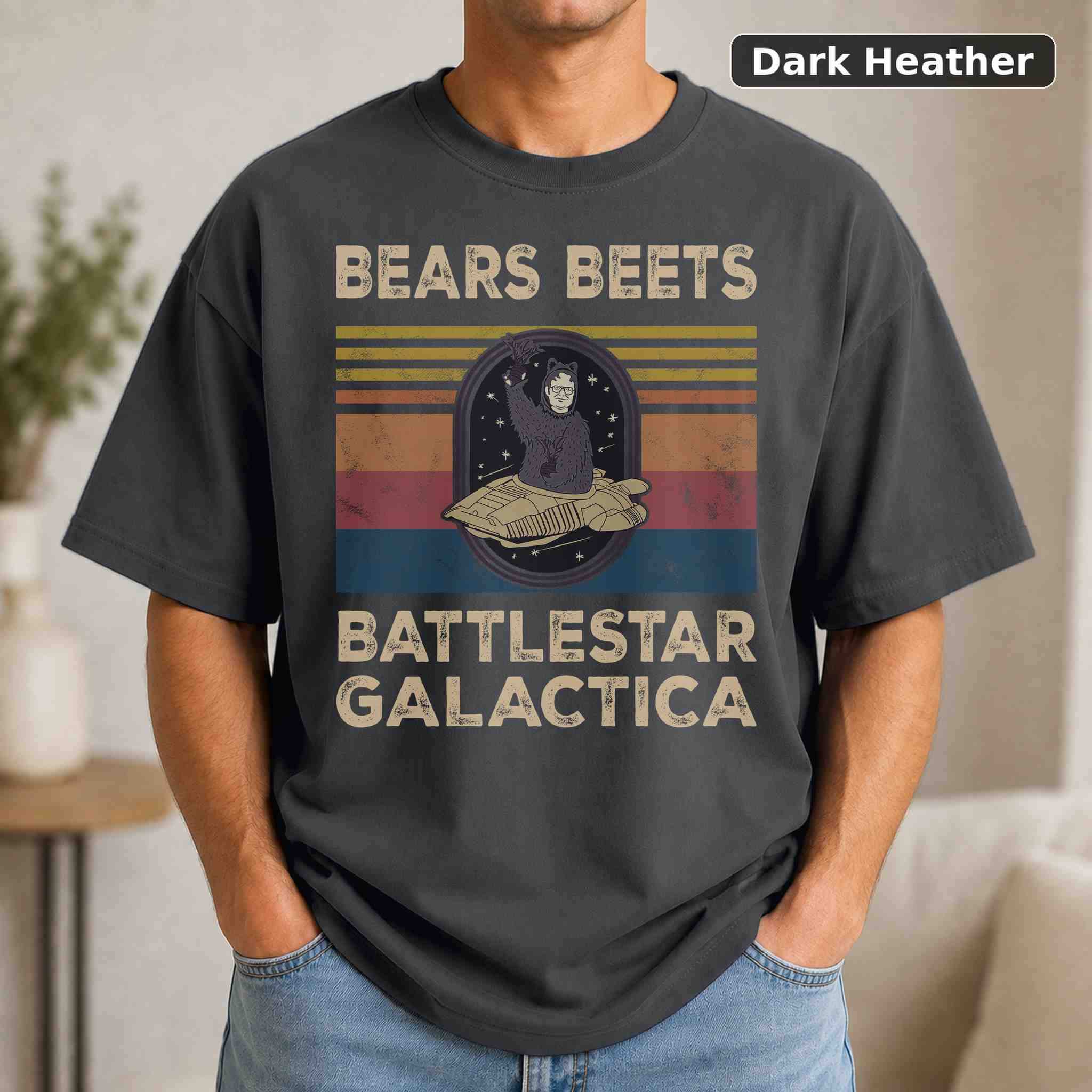 Bears Beets Battlestar Galactica T-Shirt, Vintage Pop Culture Graphic Tee, Retro Fan Gift 3