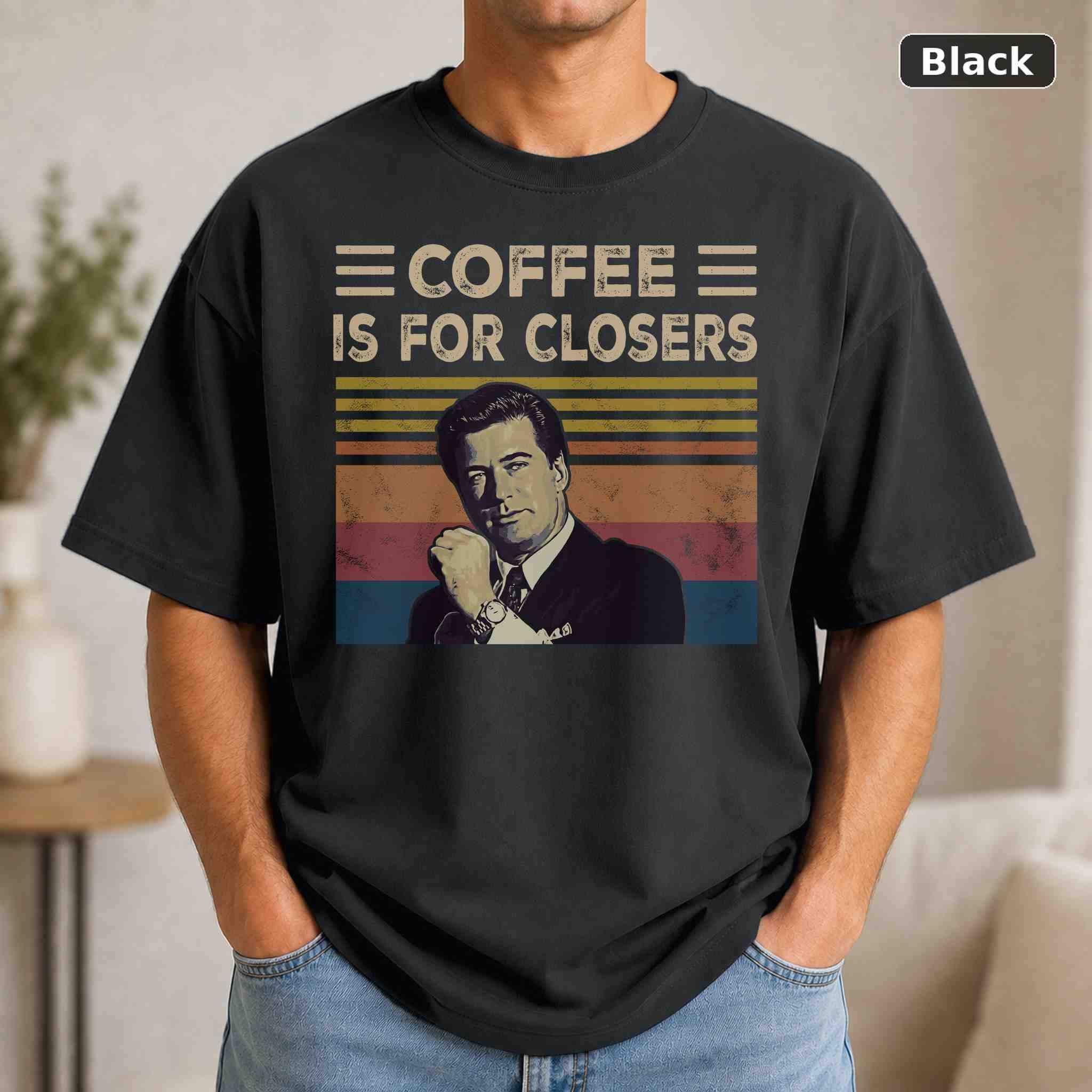 Coffee Is For Closers T-Shirt, Vintage Pop Culture Graphic Tee, Retro Fan Gift